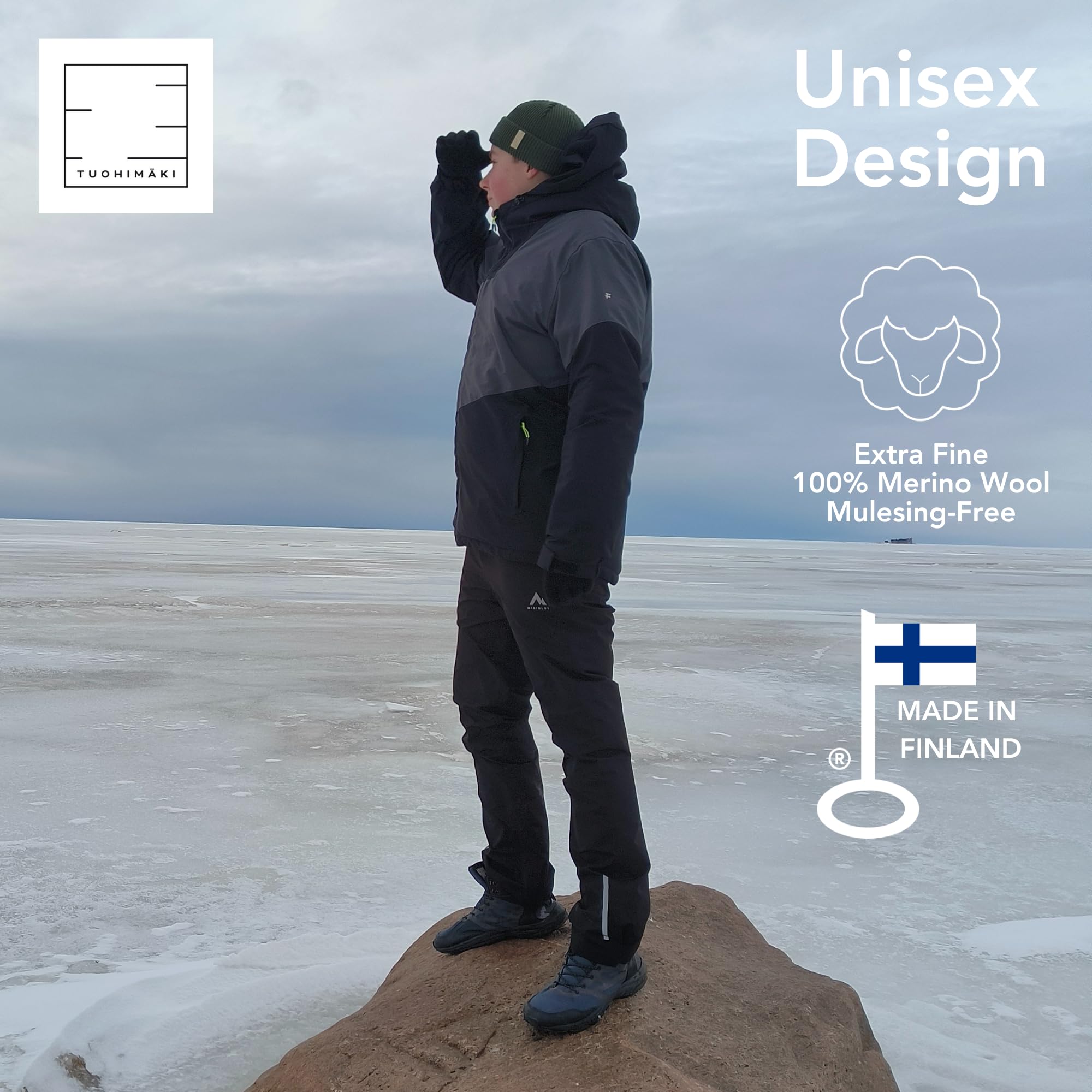 Gorro de marinero para hombre – Clásico gorro de pescador de 100 % lana merino – Gorro de pescador de invierno – Sin mulesing & Fabricado en Finlandia – Gorro de lana cálido para hombre y mujer