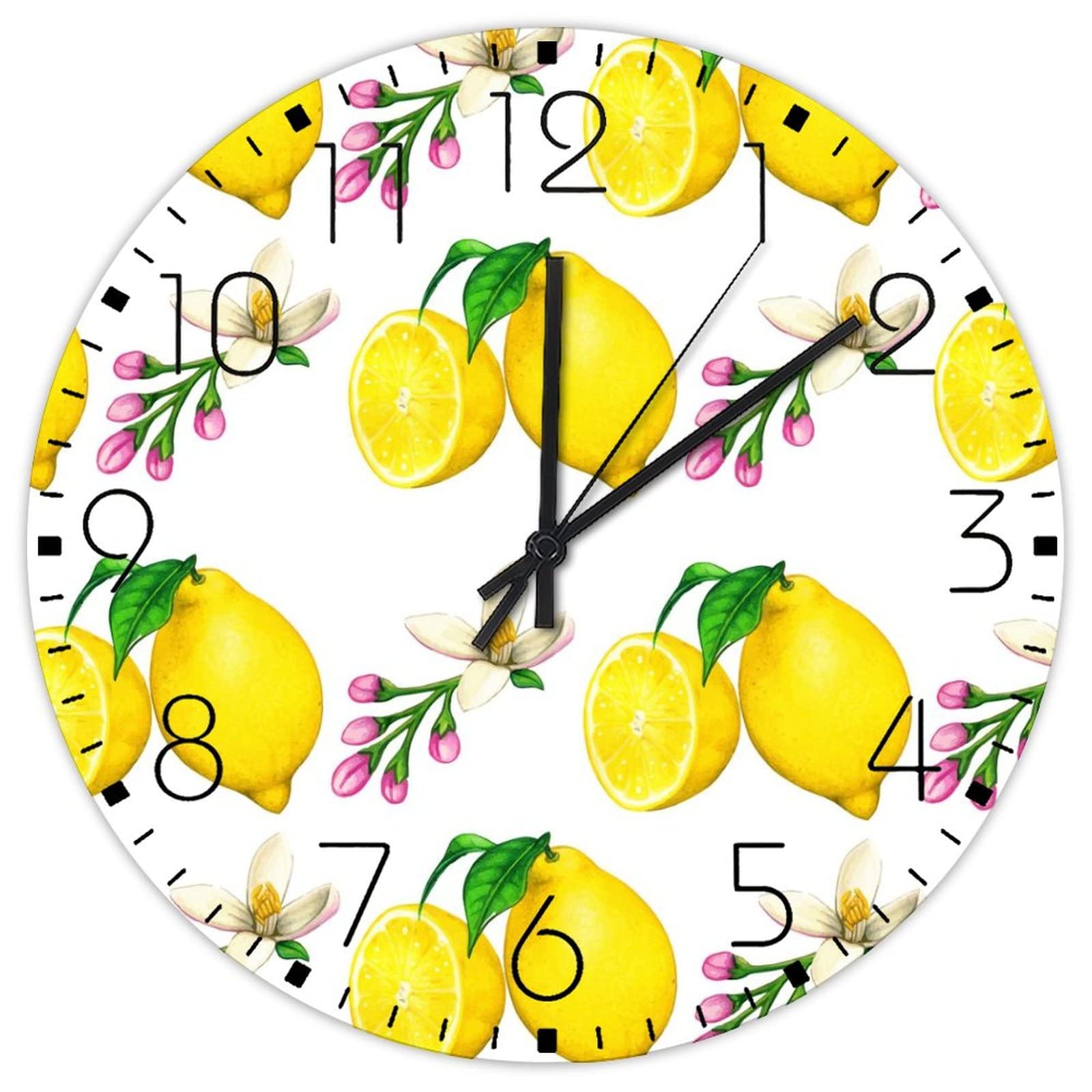 Horloge murale en bois silencieuse fini le tic-tac avec ce modèle jaune 38cm