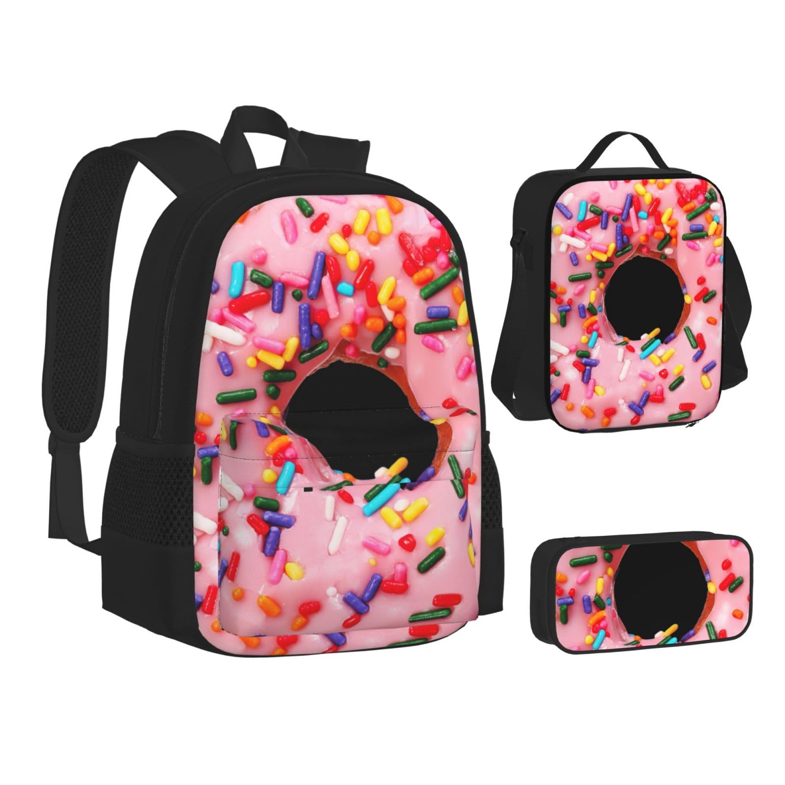 Zaino, borsa portapranzo, astuccio, set da 3 pezzi, per lavoro e