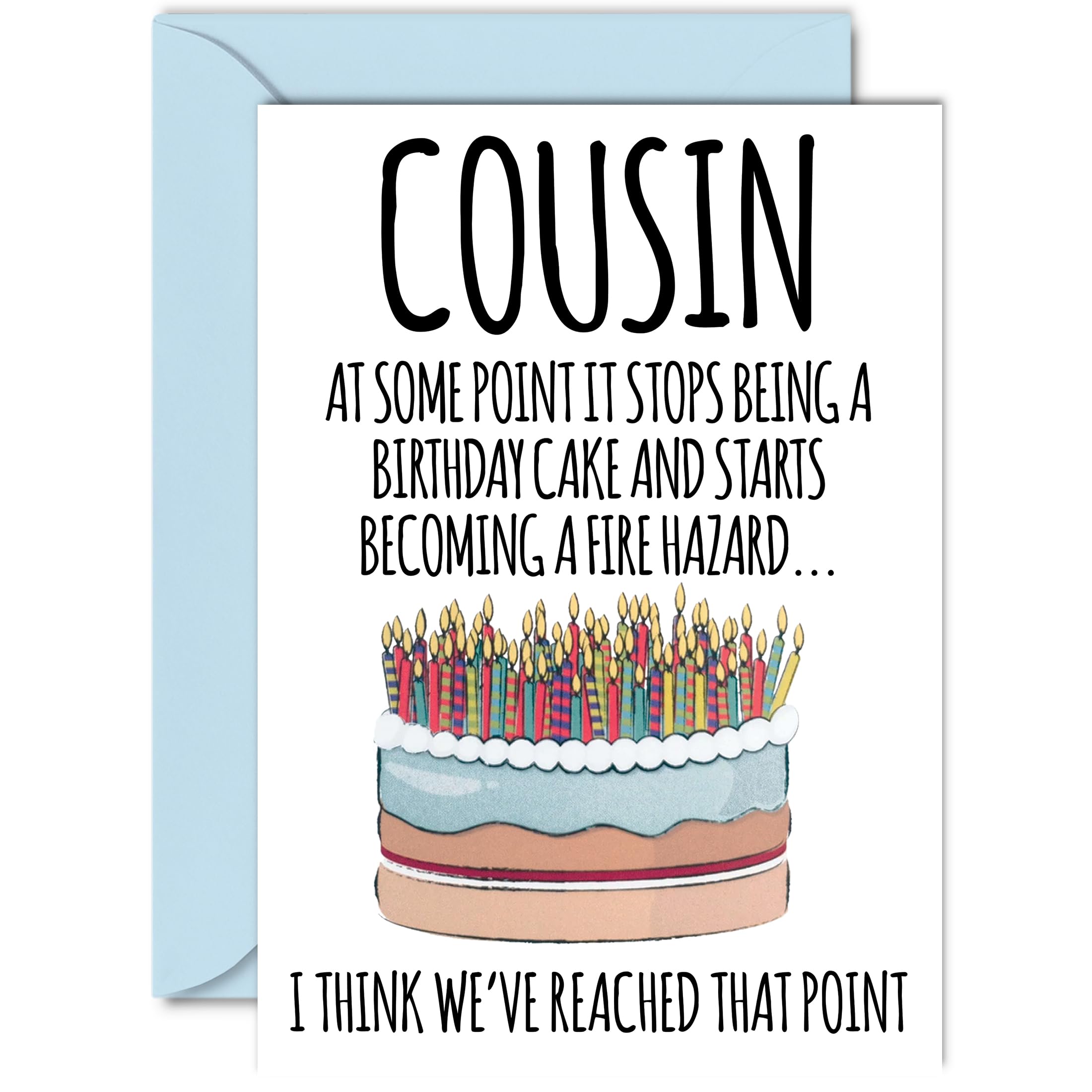 Funny Birthday Cards for Cousin - Fire Hazard - Joke Rude Birthday Card for Cousin from Family Relative, Humour 60th 70th Bday A5 Aunty Greeting Cards