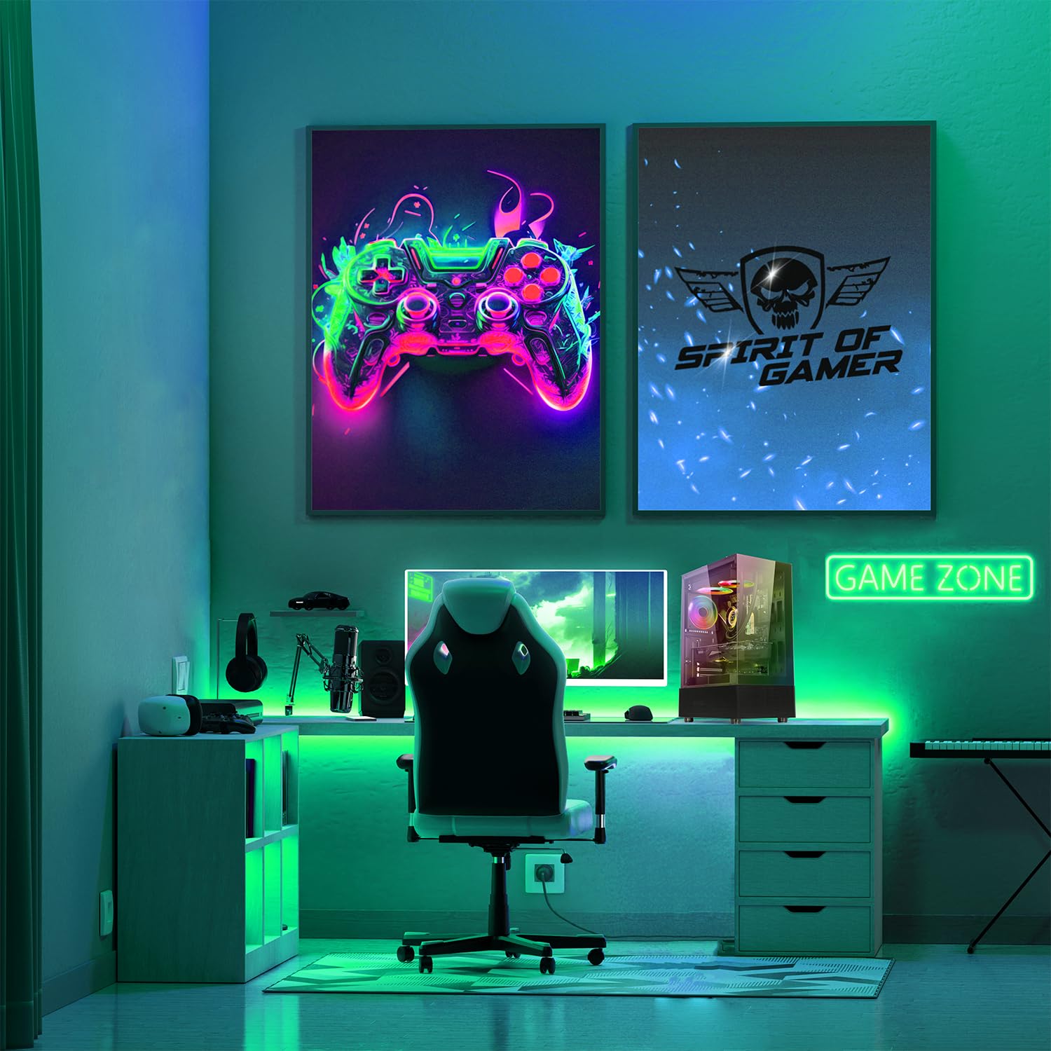 Spirit Of Gamer - Case per PC Gamer RGB, 3 ventole ARGB da 120 mm, compatibile ATX/mATX, Tower Gaming media vuota, pannelli laterali e frontali in vetro temperato, ottimizzato per il raffreddamento