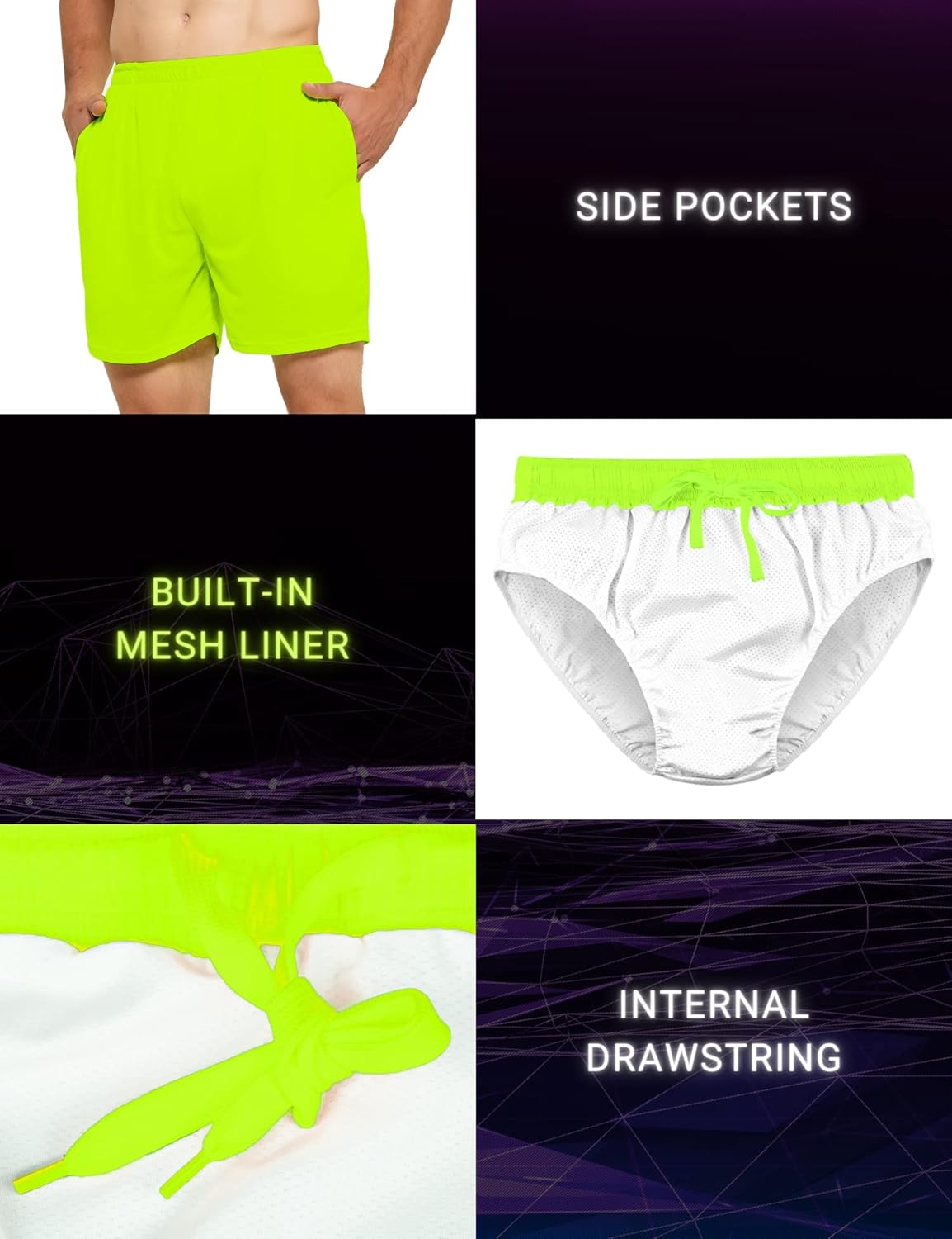 DEMOZU Men's 5" Running & Tennis Shorts - Lined Quick-Dry Athletic Workout Shorts with Pockets - Image 6