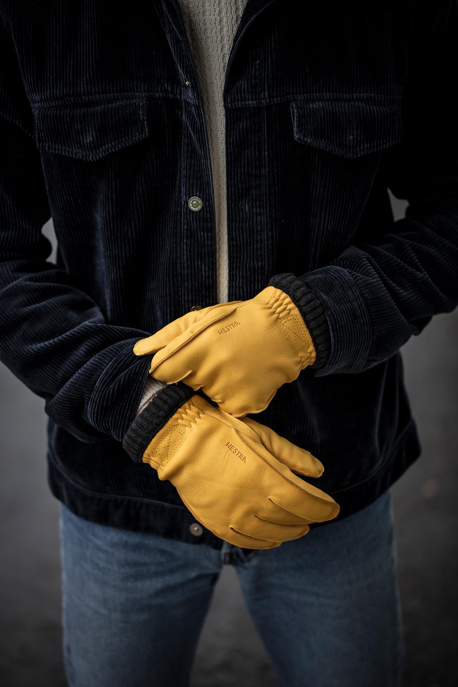 Hestra Guanti Deerskin Primaloft Rib Uomo - a dita con fodera Inverno autunno/inverno