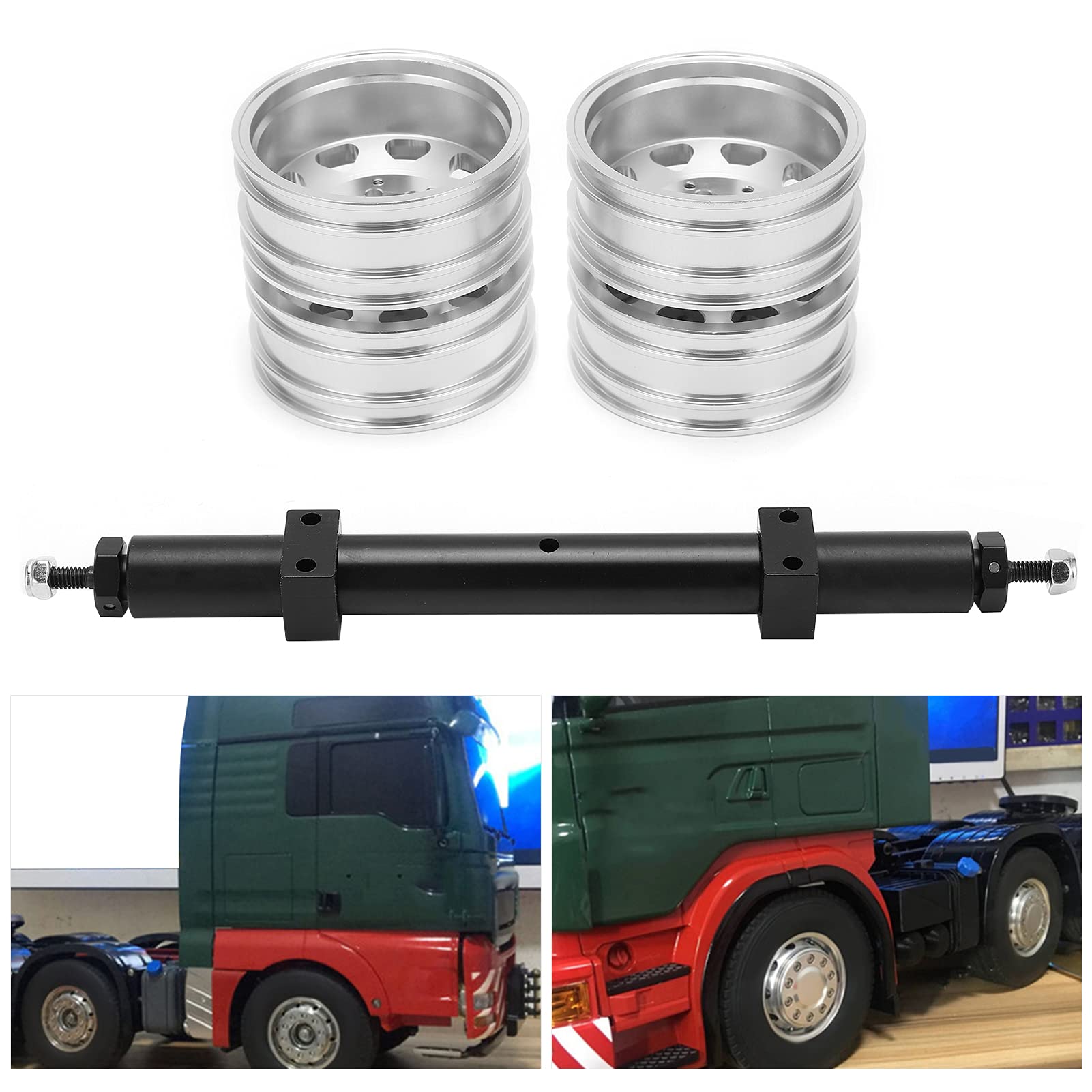 Zestaw piasty koła tylnej osi ze stopu aluminium do traktora w skali 1/14