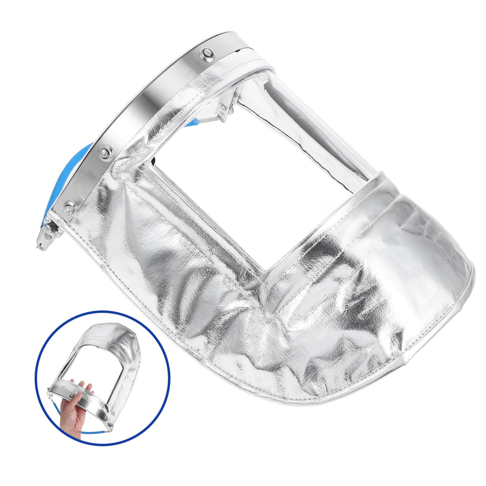 Pantalla de Soldadura Aislante de Aluminio Transparente Plata | Entornos de Alta Temperatura, Uso Industrial, Material PC con Tela y Lámina de Aluminio