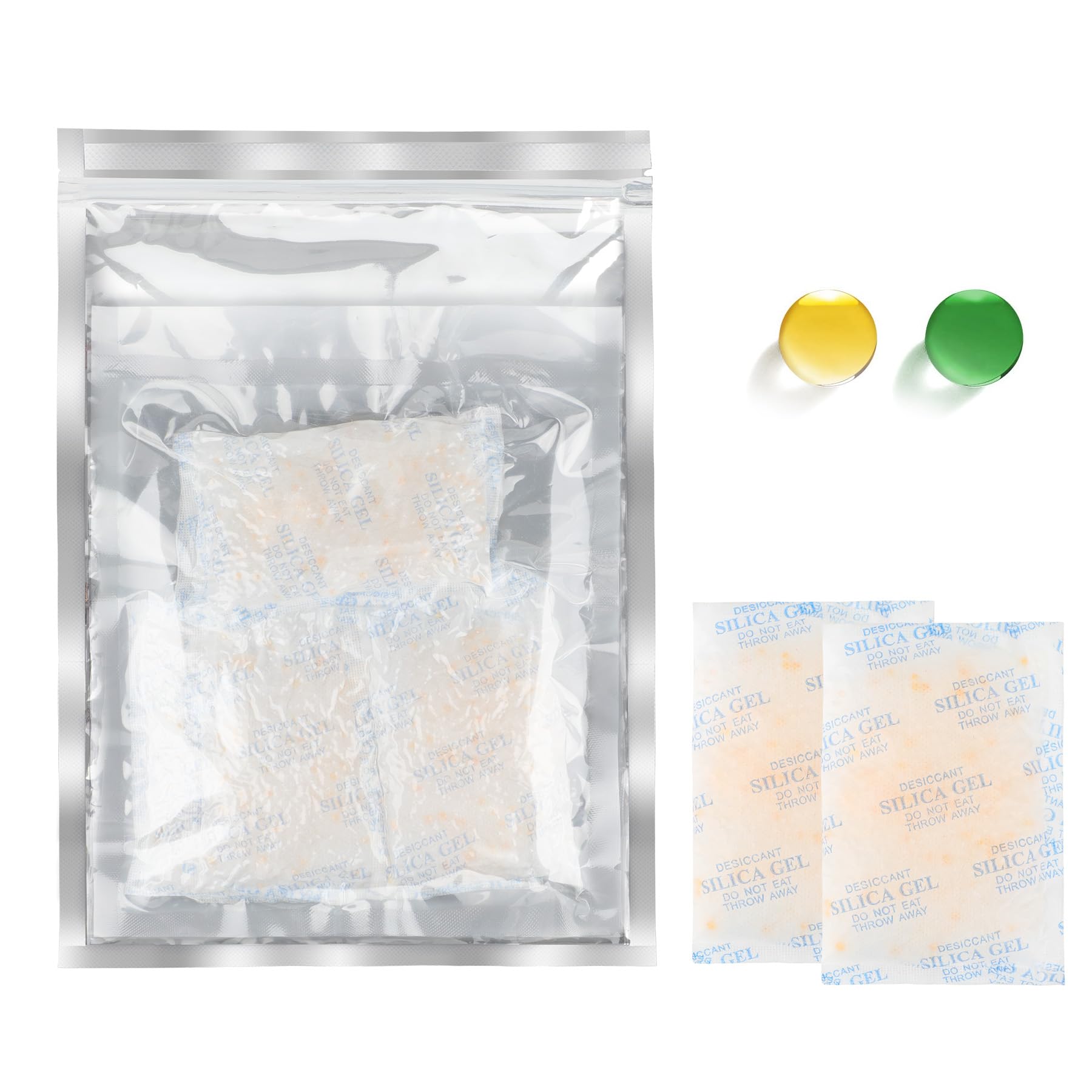 Boadw 50g x 6 Stück Silicagel Beutel lebensmittelechtem Kieselgel Trockenmitte mit Orangenperlen Feuchtigkeits indikator Trockenmittel zur Entfernung von Feuchtigkeit