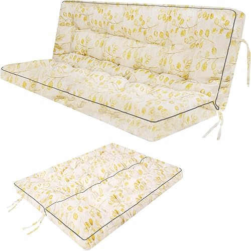 Miniatura 8 de Zacammy Cojines de asiento de repuesto para columpio, cojín de banco de 2 a 3 plazas para muebles de exterior con respaldo, cojines de asiento