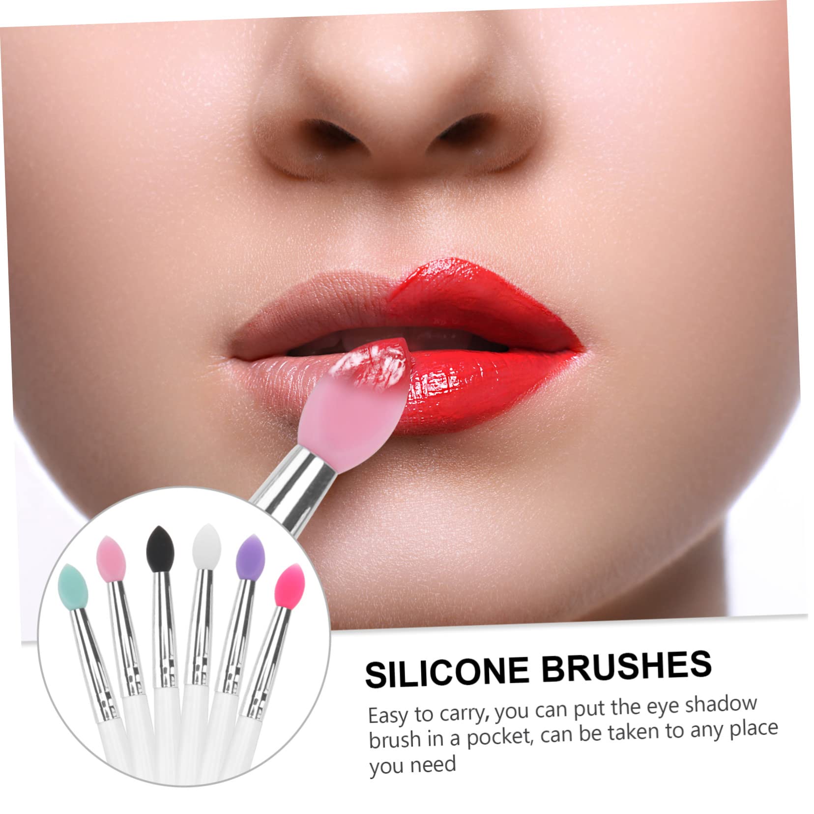 Beavorty 3sets Luxury Big Makeup Brush Set Mixed Color Silicone Eyeshadow Brushes for Eye Makeup 6pcs*3