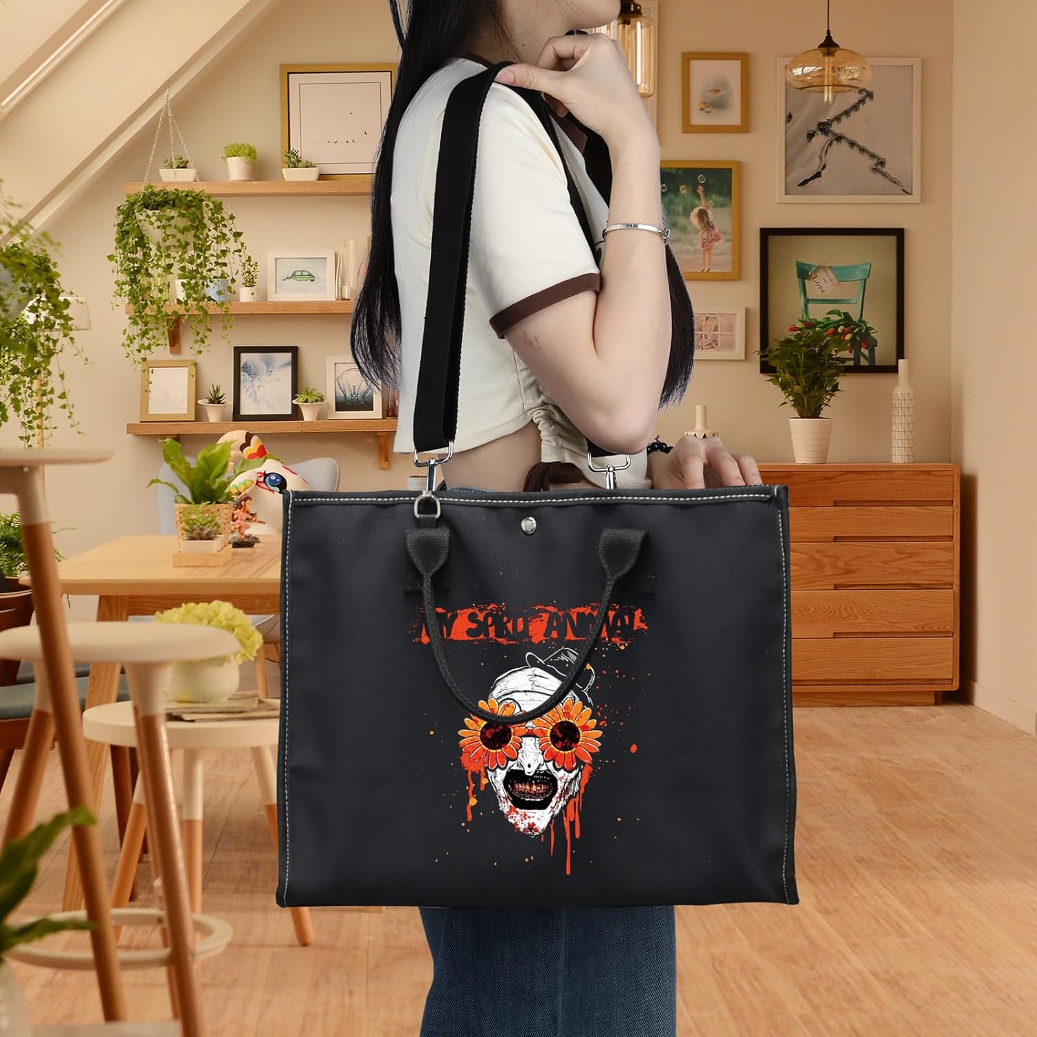 BWWKTOP Clown Movie Cosmetic Makeup Bag Movie Fans Gifts Horror Movie Zipper Pouch for Women Girls - Image 7