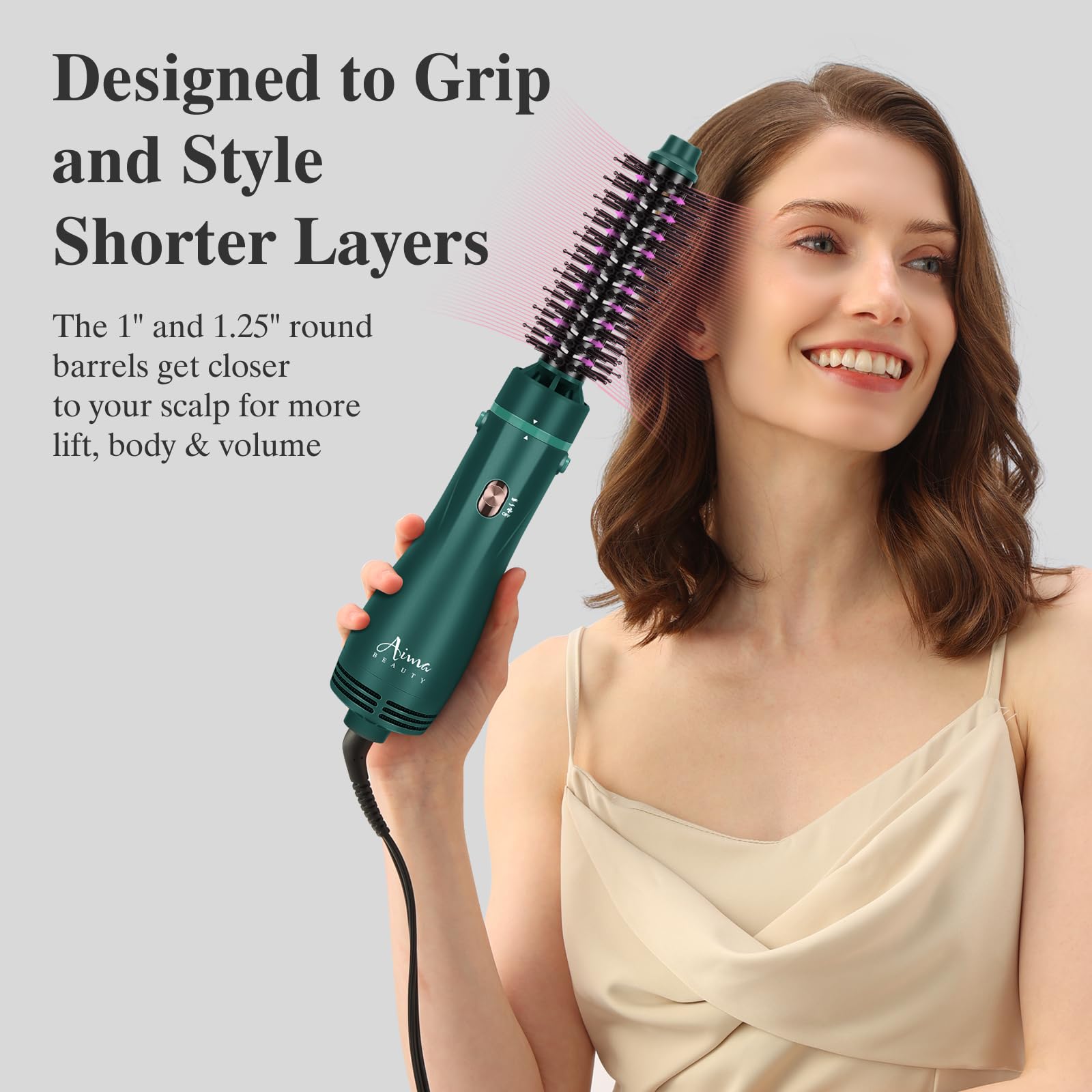 Aima Beauty Ionic Blow Dryer Brush with Ceramic Barrel