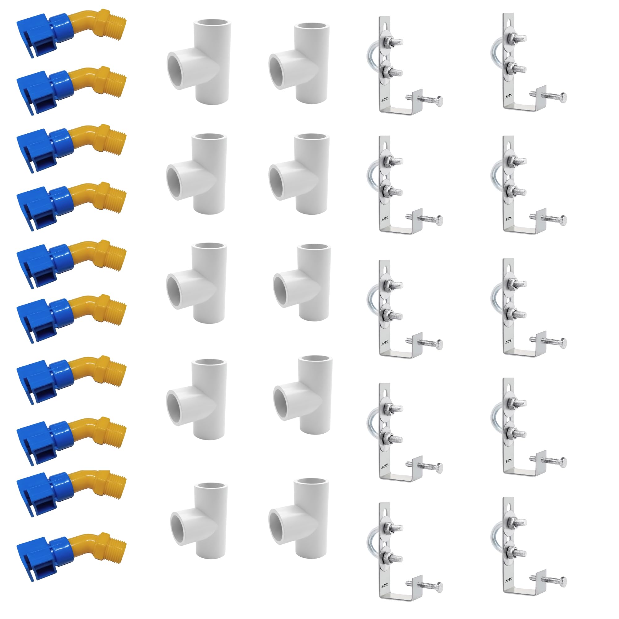 Solar Panel Cleaning Kit with Sprinkler System | 30-Piece Set | 1/2 Inch PVC Water Spray Nozzles, Tee Connectors & L-Type Clamps | Automatic Solar Panel Washing System-image-49