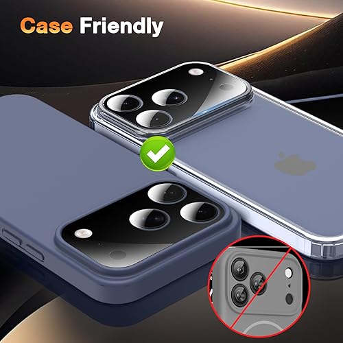 Miniatura 5 de YWXTW Protector de lente de cámara para iPhone 17 Pro, cobertura completa, protector de pantalla de lente de vidrio templado para iPhone 17 Pro