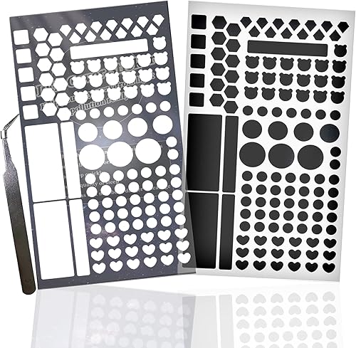 Birllaid Calcomanías de bloqueo de luz blanco y negro 2 hojas bloqueo de luz 50 80 cubiertas de atenuación de luz LED para electrónica routers