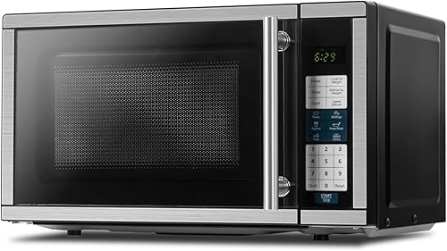 Hornos microondas para encimera de 0.7 pies cúbicos, horno microondas de 700 vatios con iluminación LED, plato giratorio y bloqueo para niños,