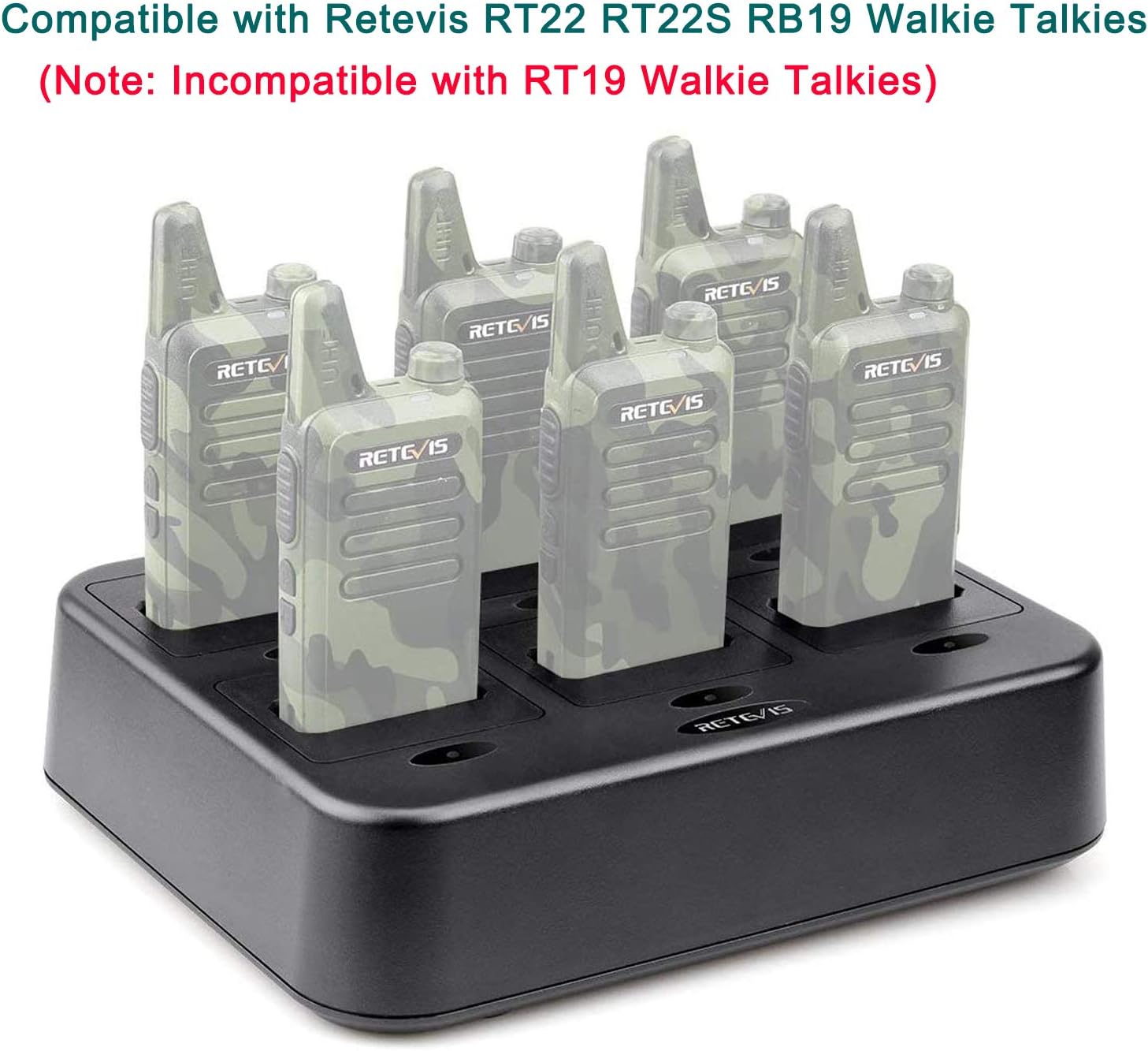 Retevis RT22 Six-Way Charger Multi Unit Charger for Retevis RT22 RT22S RB19 Walkie Talkie and Battery (1 Pack) : Electronics