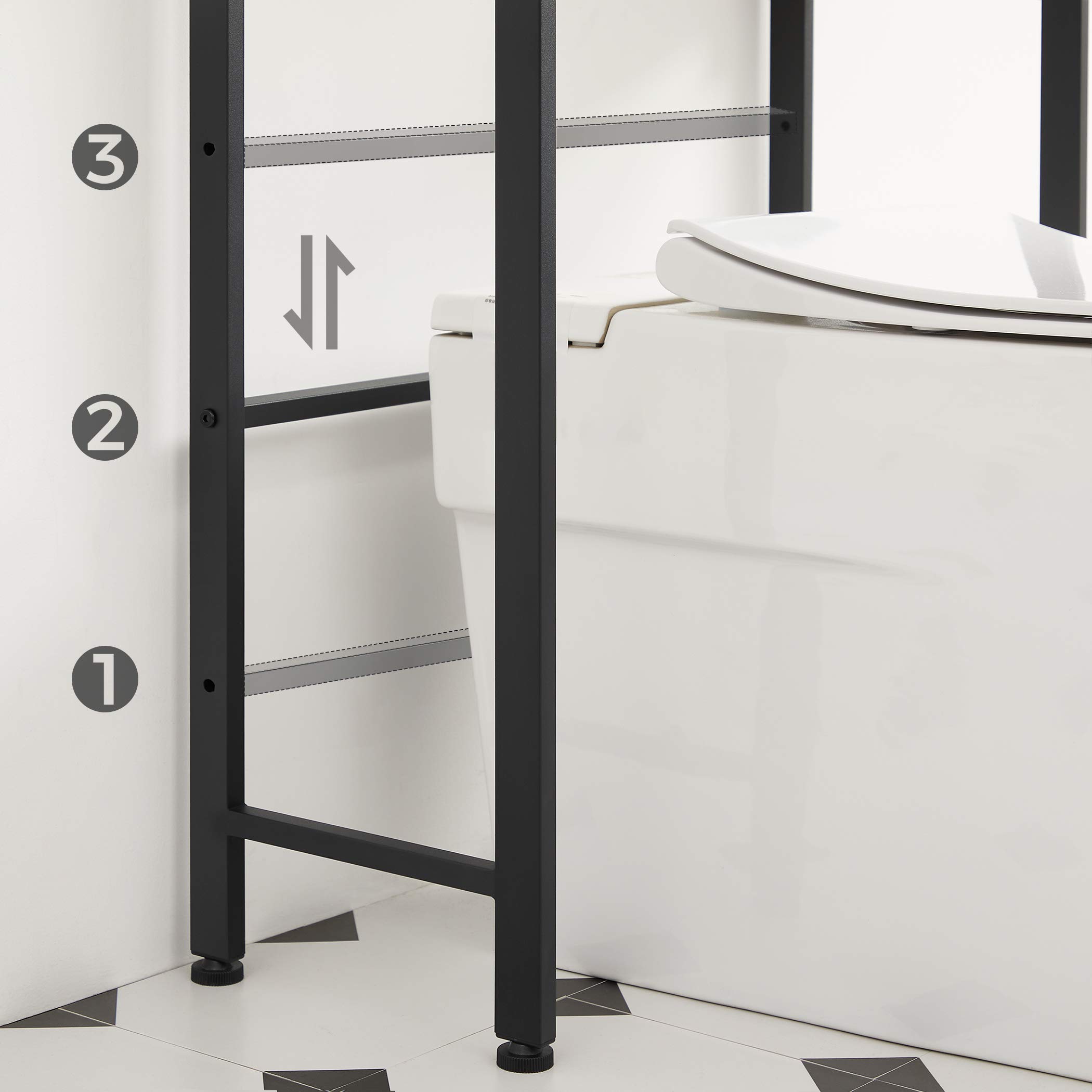 VASAGLE OverTheToilet Storage 3Tier Tall Bathroom Storage