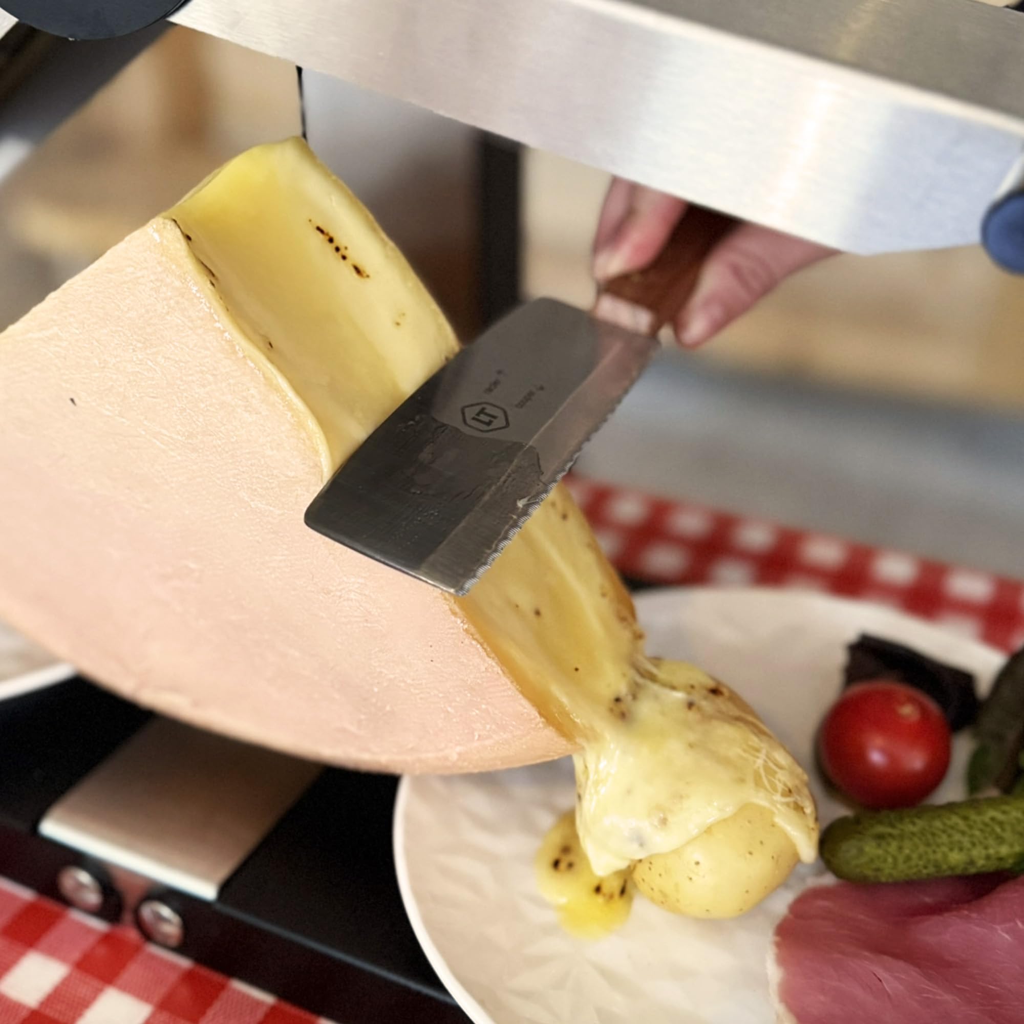 Louis Tellier Bron Coucke car01 – Coltello per raclette Acciaio Inossidabile Metallo e Legno 24,5 x 1,5 x 4,5 cm