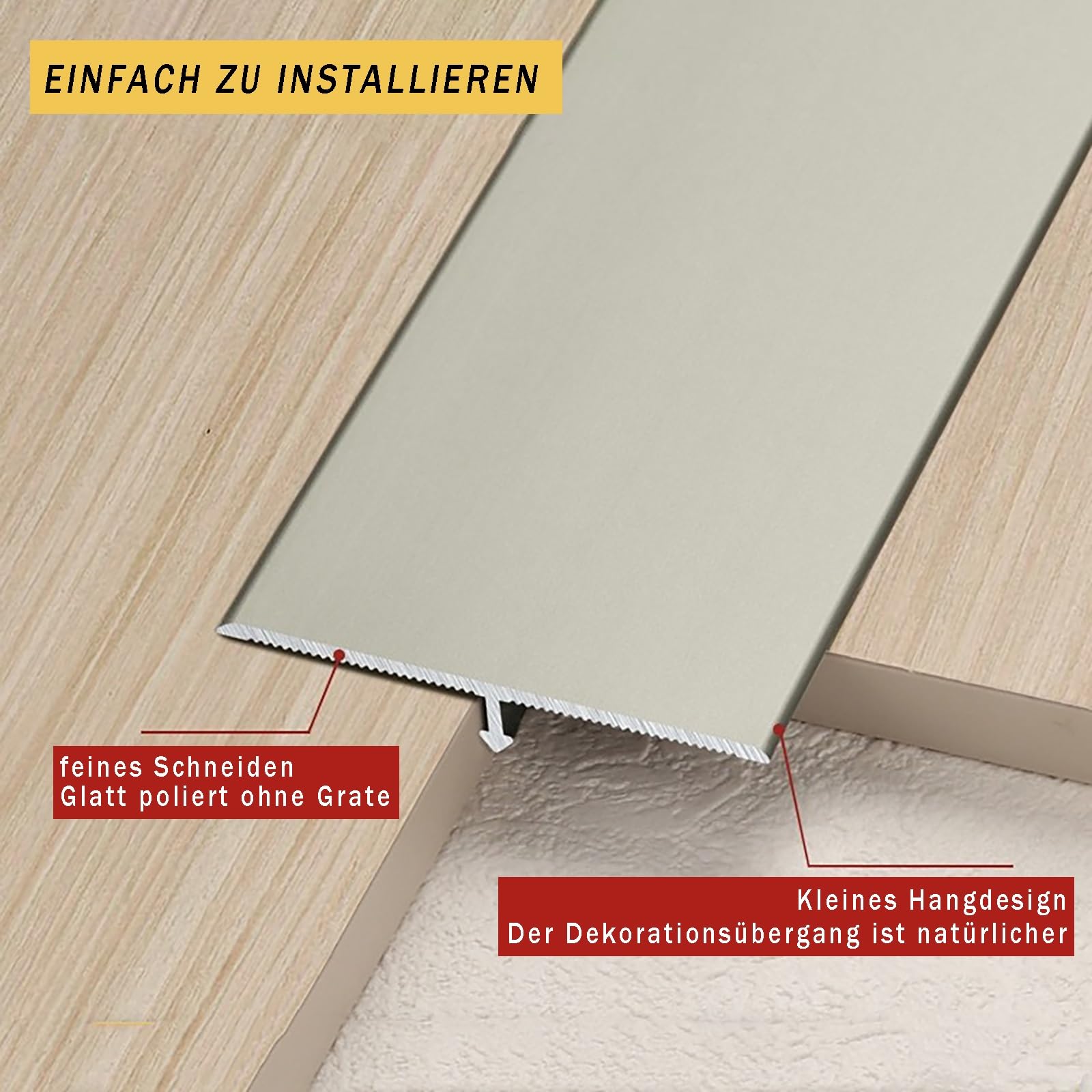 Raouoae T-Profil Übergangsleiste - Perfekter Bodenübergang Fliese Zu Laminat