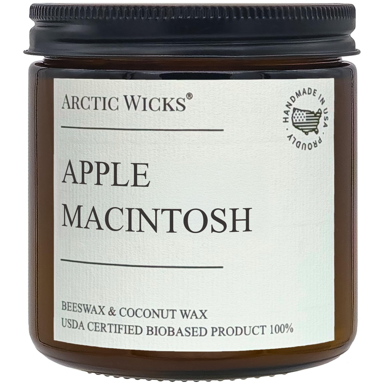Arctic Wicks Apple Macintosh Candle, 16oz Double Wick, Coconut Beeswax