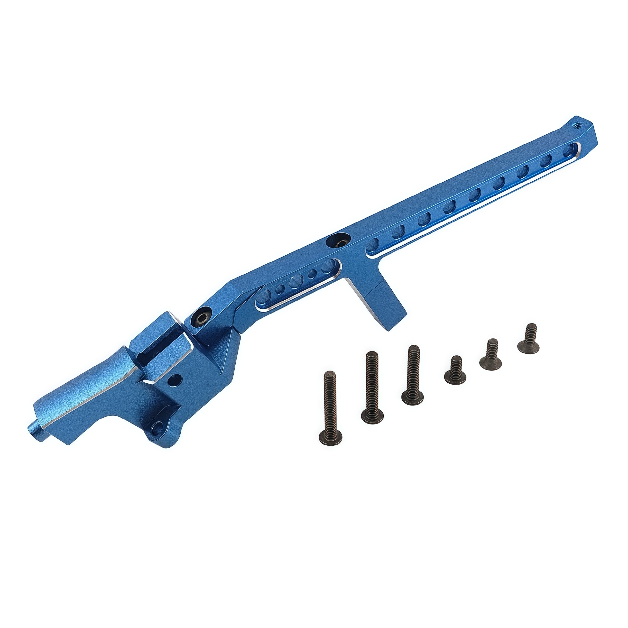 CNC Aluminum Rear Chassis Brace Upgrade for 1/8 Sledge 4WD Monster Truck #95076-4 – Replaces Part #9521 (Blue)