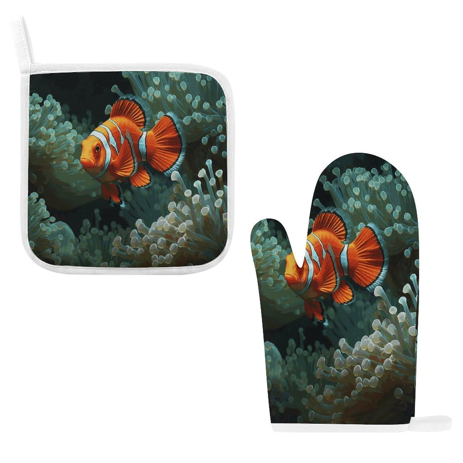 Fodpand Style Fish Background Oven Mitts And Pot Holders Sets