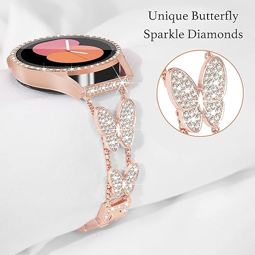 Miniatura 2 de Correa de mariposa para Samsung Galaxy Watch 4 5 FE - Correa de 1.575 pulgadas con protector de pantalla, 0.787 pulgadas de liberación rápida para