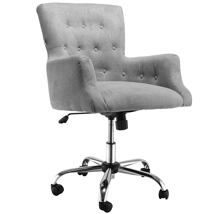 Buy Mid Back Modern Home Office Chair with Tufted Button Design