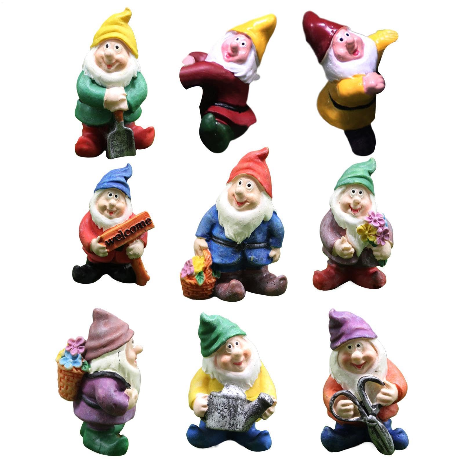 Sculpture gnomes jardin féerique mini accessoires figurines pour table et pot