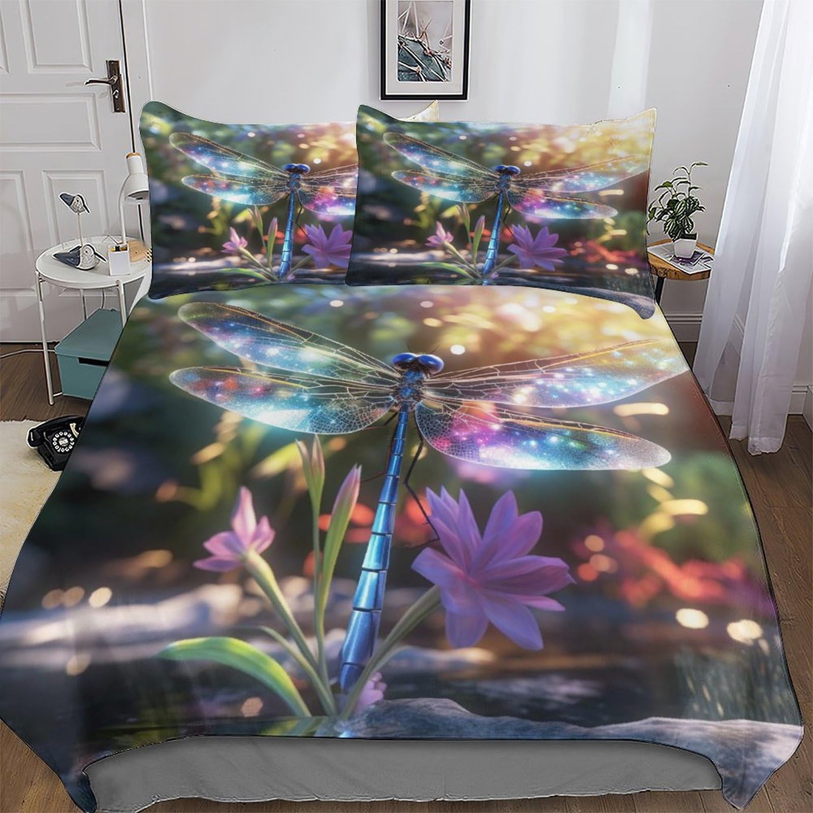 Parure de lit dragonfly toutes saisons pour chambre parentale chaleureuse et lit King size
