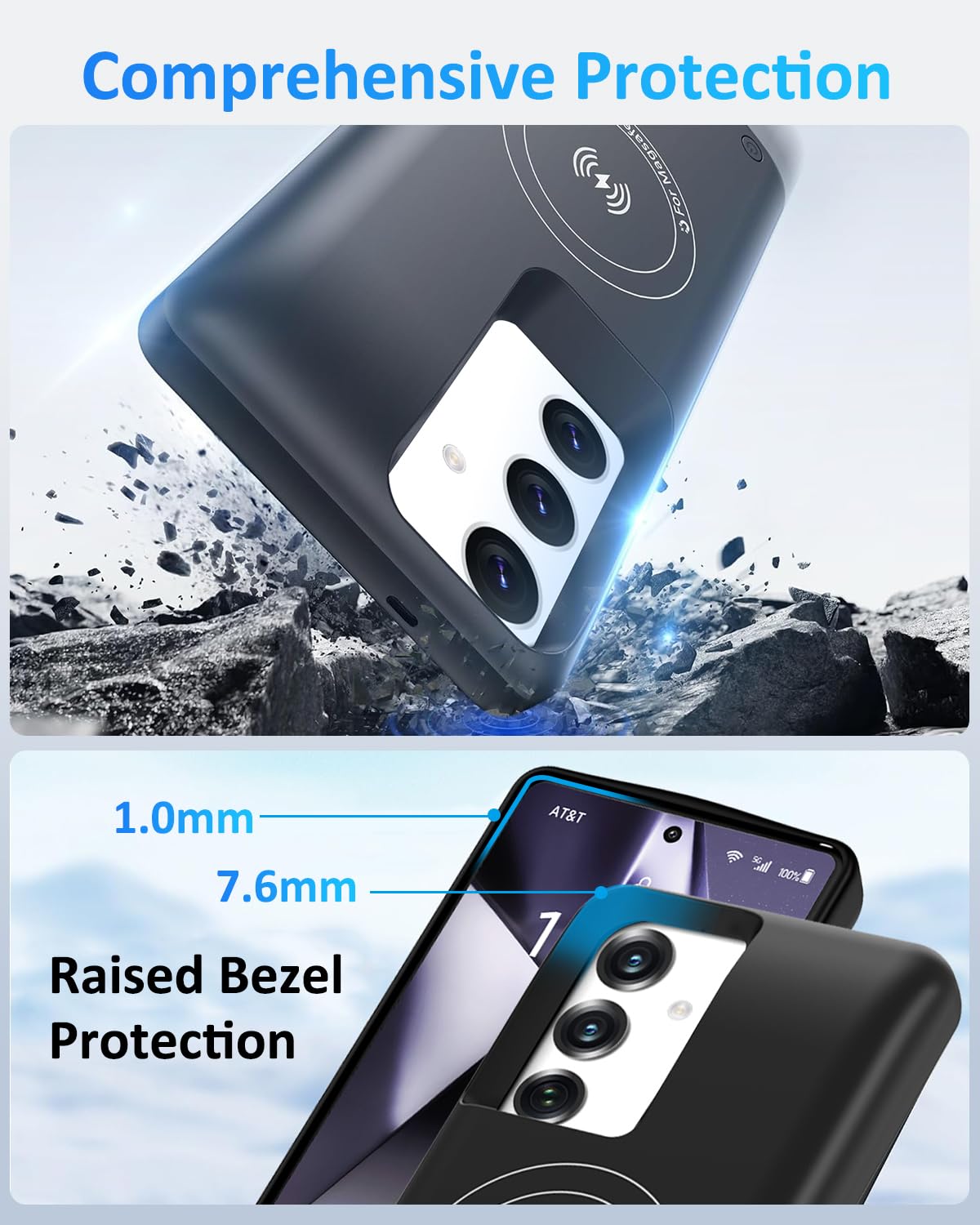 Custodia con Batteria per Samsung Galaxy S25 15000mAh Cover Batteria Portatile di Ricarica Wireless Ricaricabile Magnetica Power Bank Caricabatterie con Tecnologia GAN
