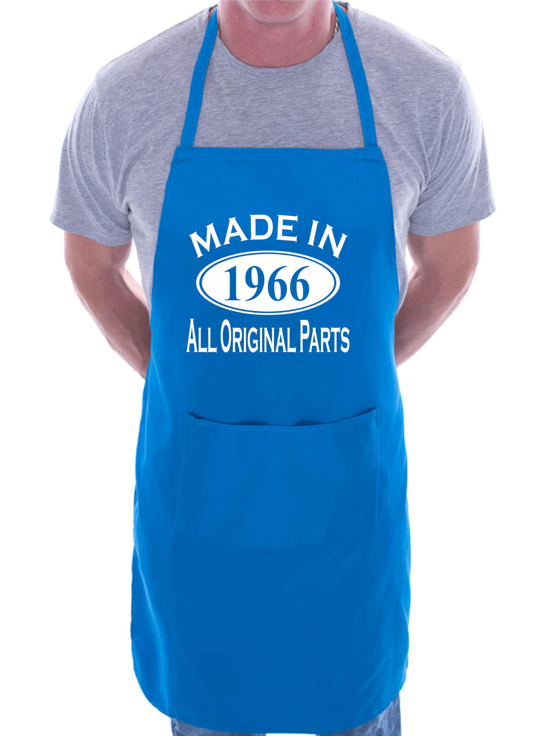 Print4U Made In 1966 60th Birthday BBQ Cooking Funny Novelty Apron Blue