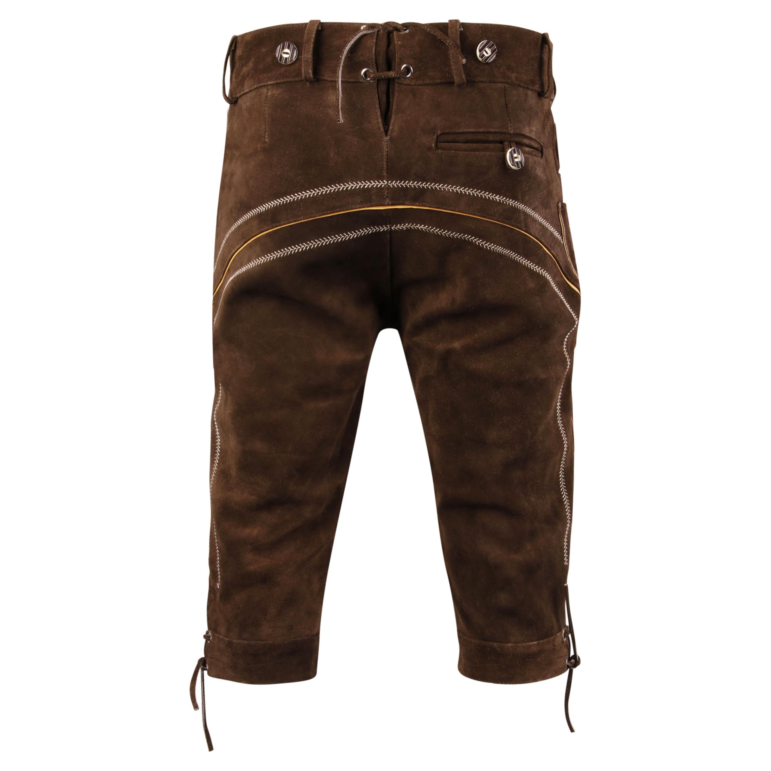 Trachtenset Trachten Set Herren Trachtenlederhose+Hosenträger +Trachtenhemd+Schuhe+Socken 5 Teiliges Bayerische Trachten Set, Echtleder,Hochwertiges Trachtenset für Oktoberfest Gr.46-62