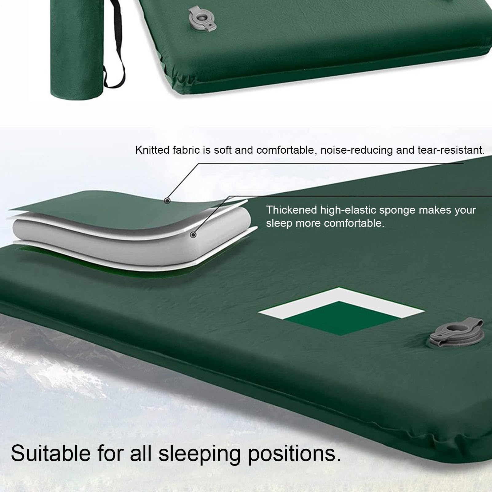Colchoneta Inflable para Camping Espuma Suave Autoinflable para Saco de