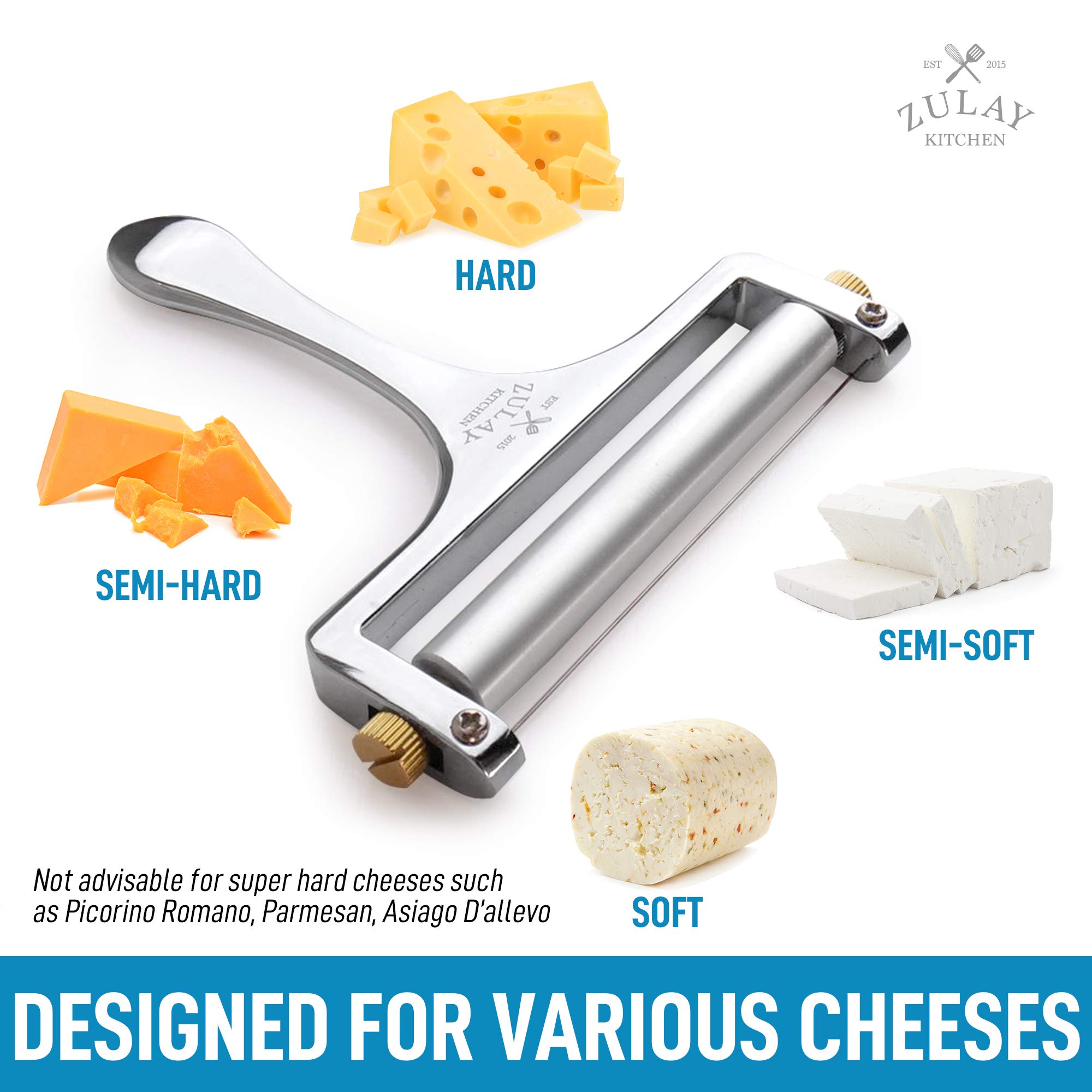 Buy Zulay Cheese Slicer With Adjustable Thickness Wire Cheese Slicer For Mozzarella Cheese