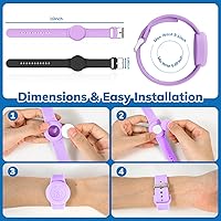 Vista 2 de Pulsera impermeable para Airtag para niños (paquete de 2), pulsera de silicona suave oculta para niños, funda completa ligera para rastreador
