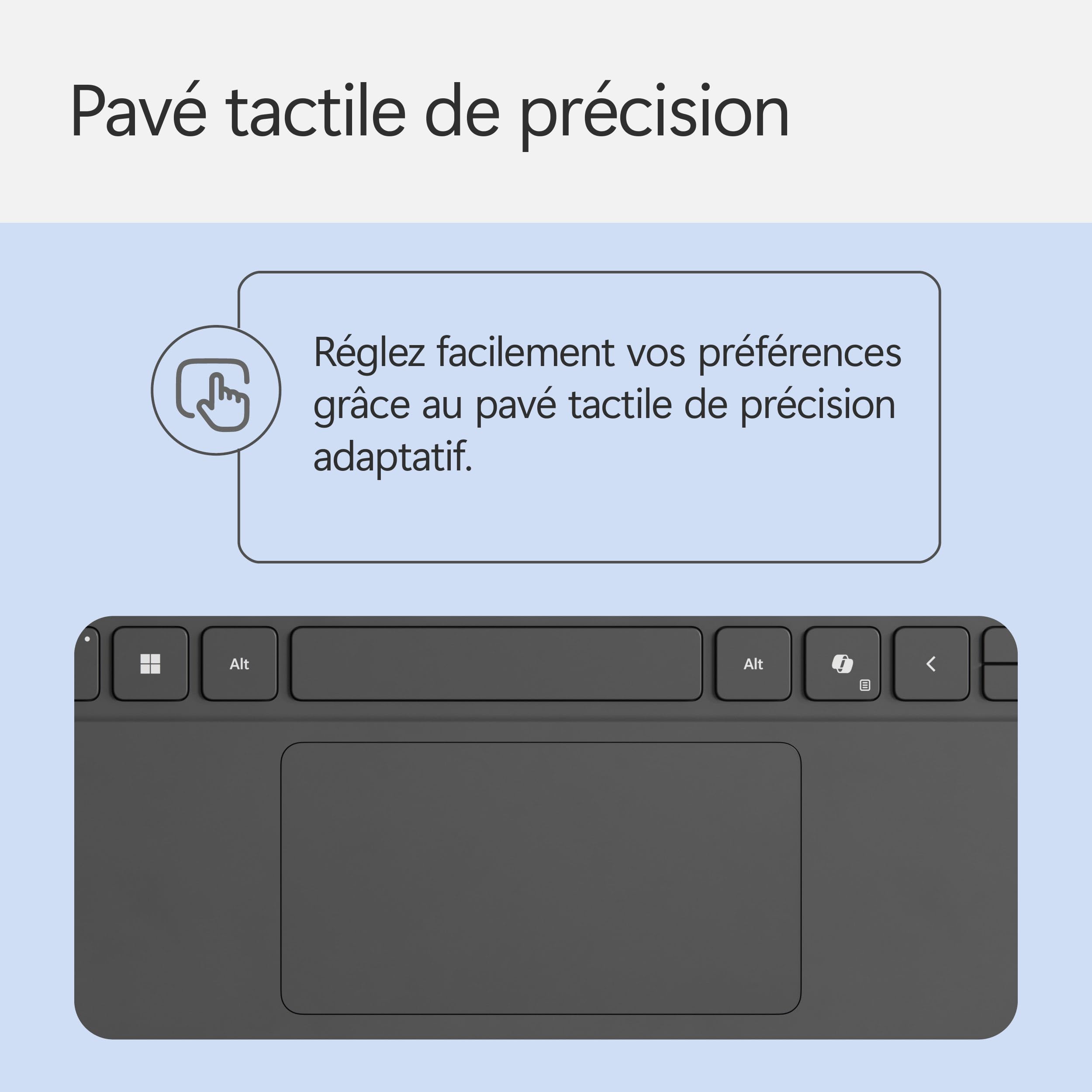 Clavier Microsoft Surface Pro 12'' | Ardoise | AZERTY | Compatible Surface Pro 12 pouces (1ère édition)