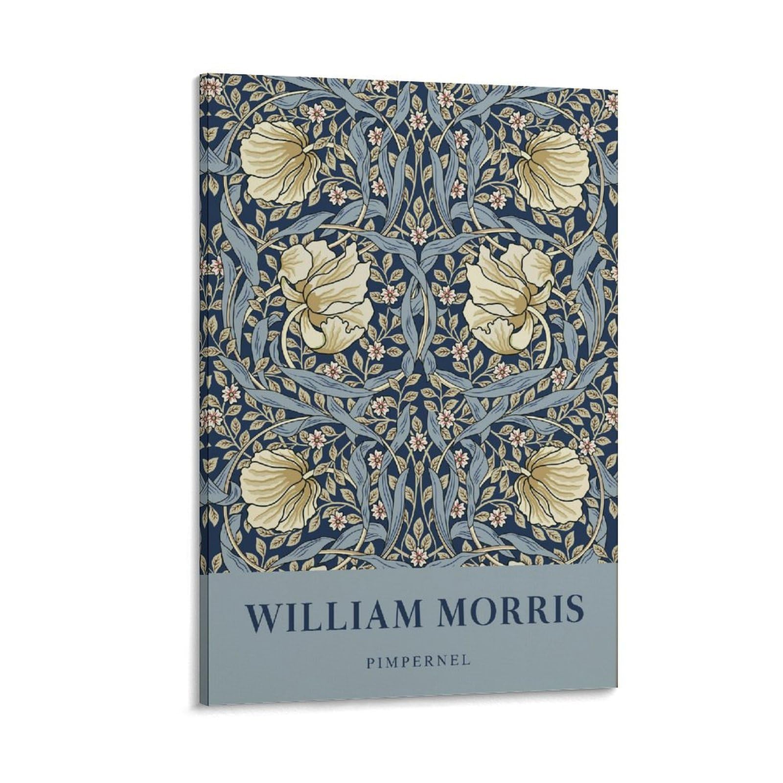 William Morris Print Pimpernel Poster Vintage Floral Wall Art Art Nouveau Botanical Modern Golden Blue Flower Frame 16x24inch(40x60cm)