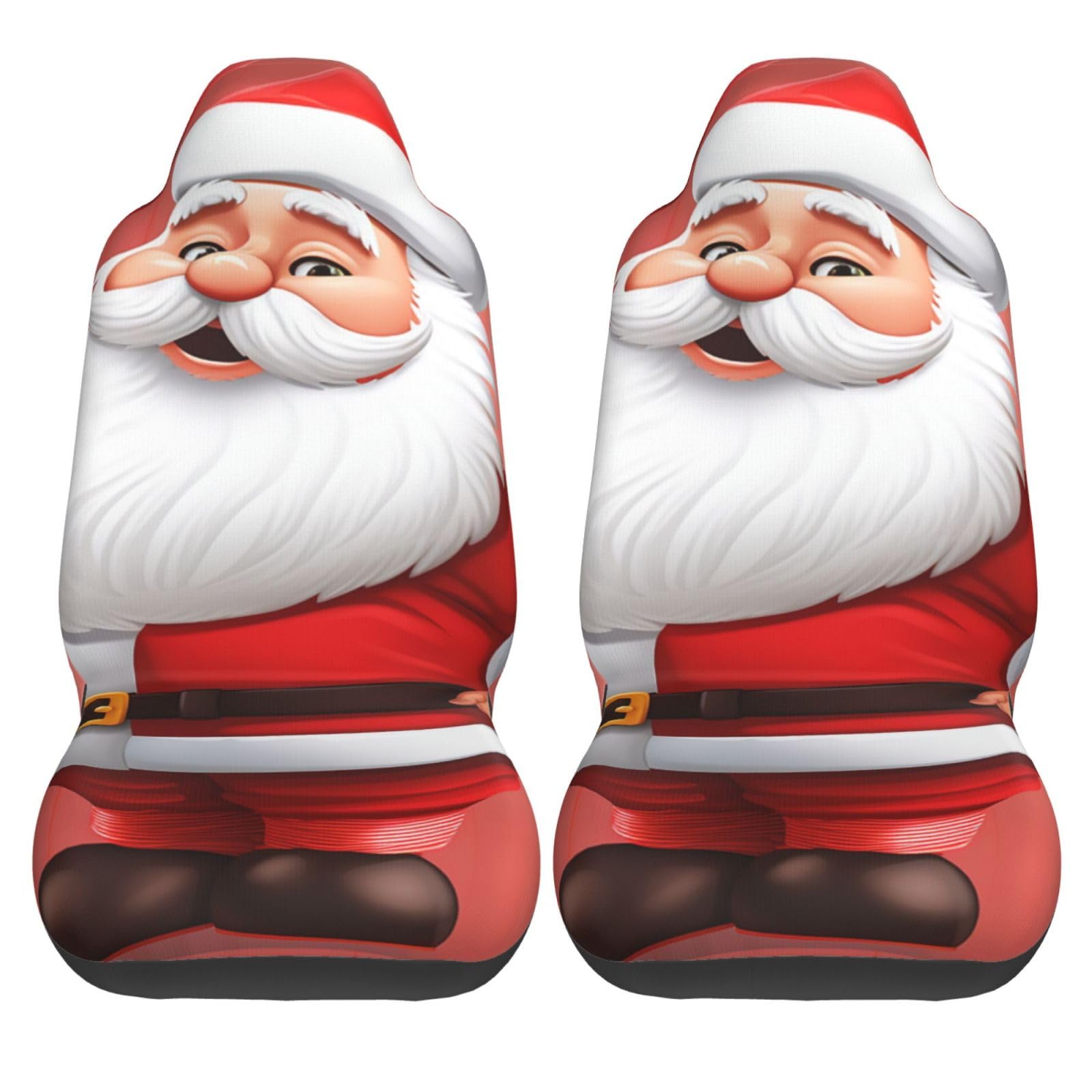Set di 2 coprisedili anteriori per auto, lavabili, con stampa di Babbo Natale, universali, per sedili anteriori, adatti per accessori auto