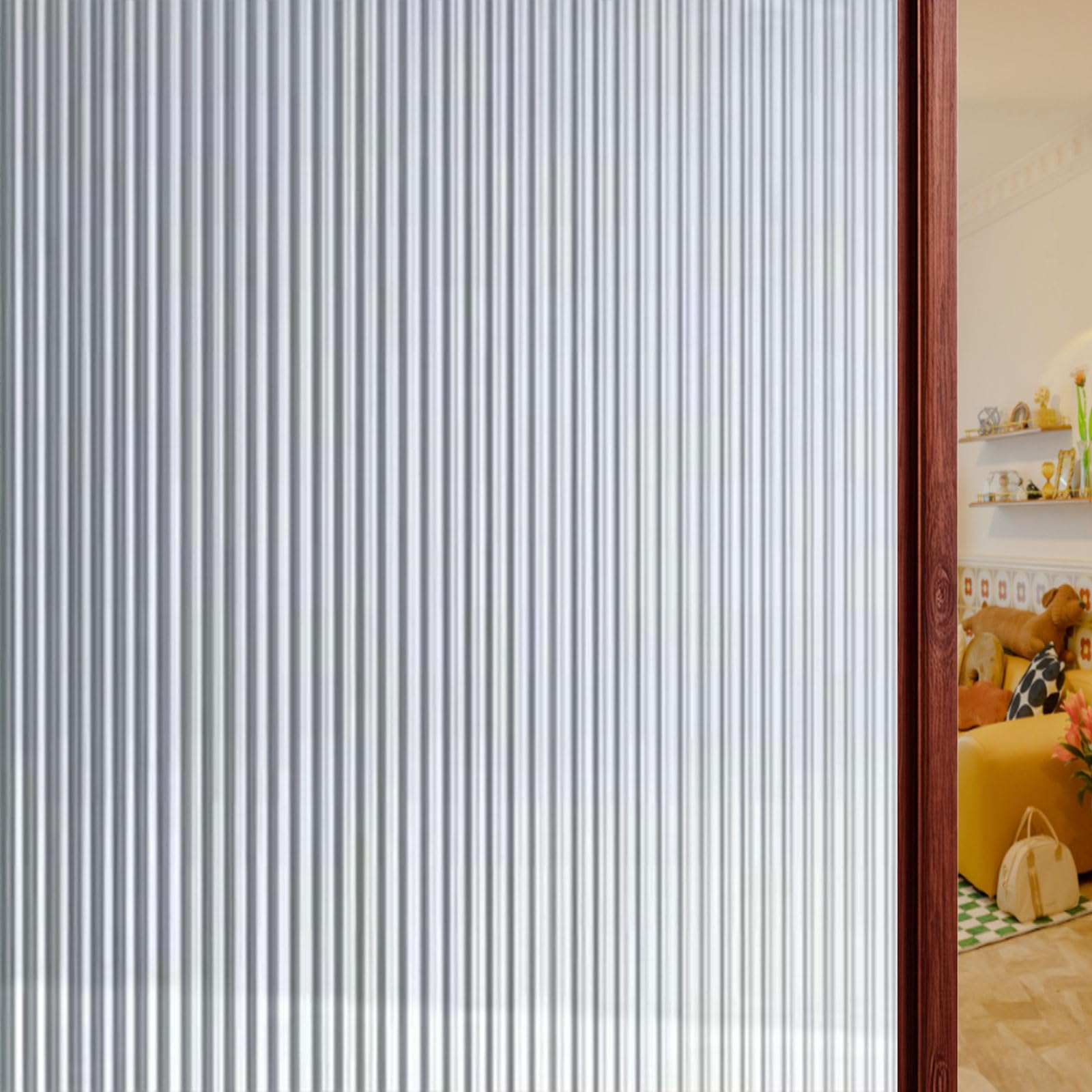 Pellicola Privacy Finestre 100 x 270 cm Statica e Senza Colla, Protezione Termica Pellicola Termica Satinata per Finestre per Ufficio Bagno da Letto, Chang Hong 2