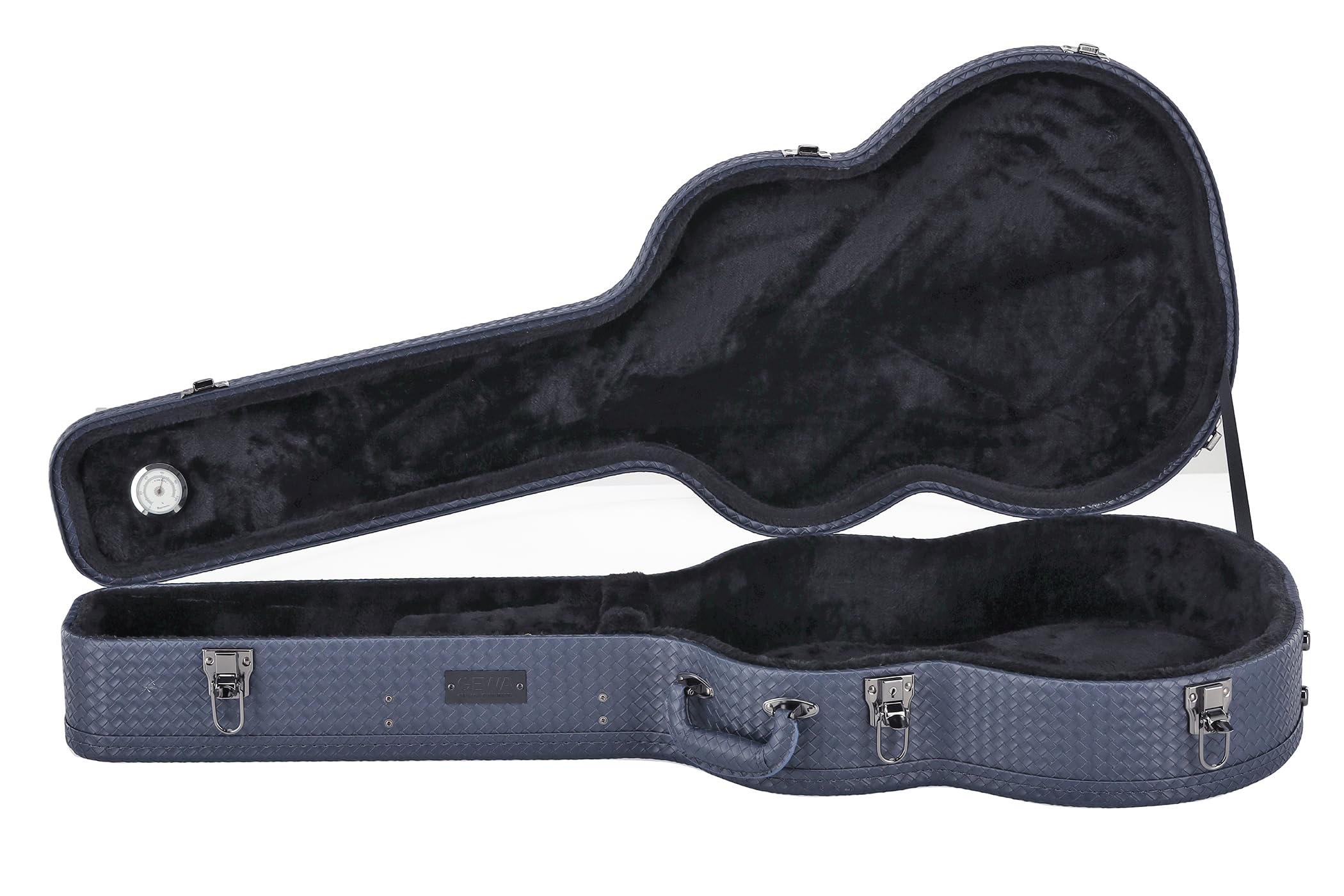 GEWA Gitarrenetui Vipera – Gitarrenkoffer Konzertgitarre - Holzkern - Gewölbter Deckel - Blau - Zubehörfach - Hygrometer