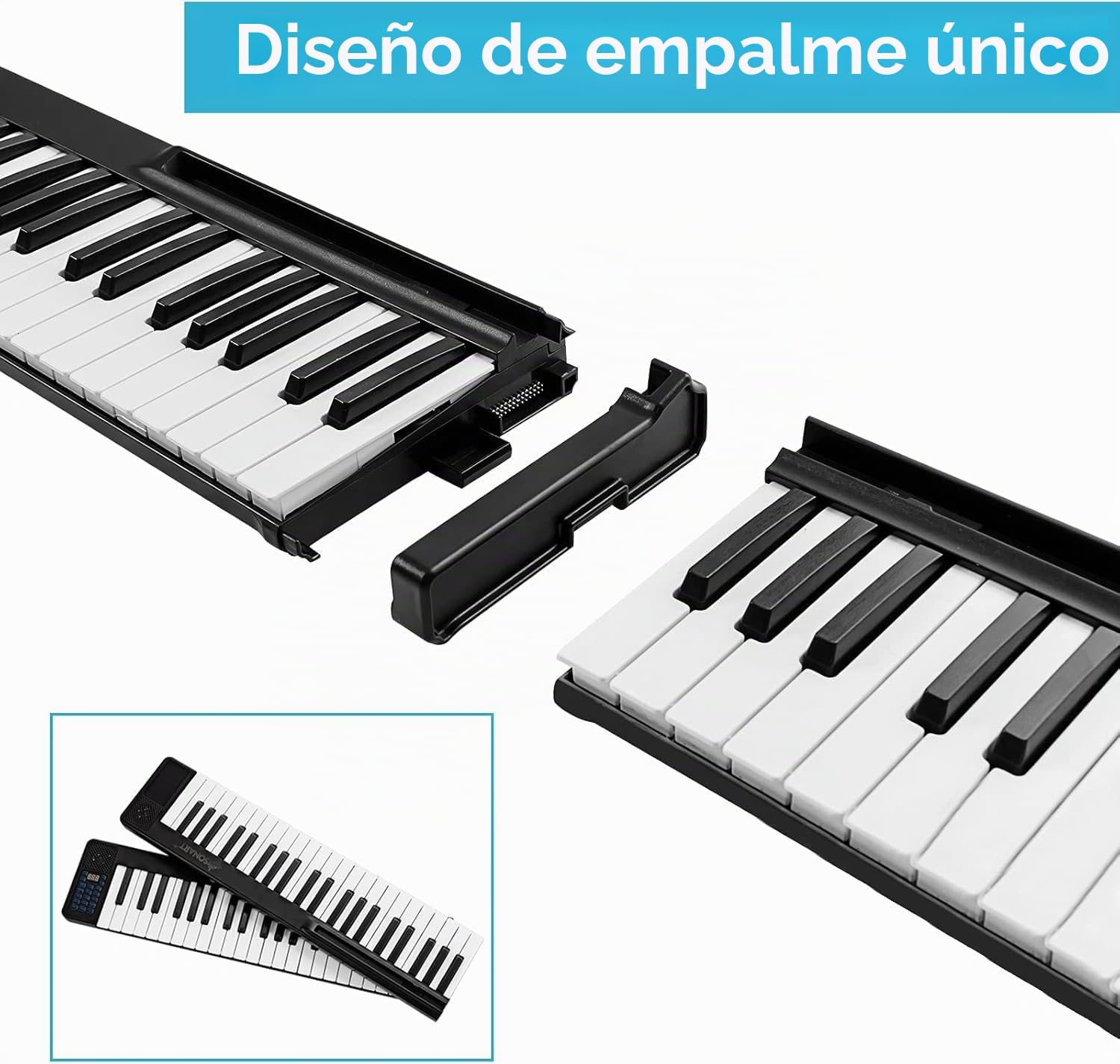 GOPLUS Piano Digital 88 Teclas Portátil, Piano Electrónico Teclado con MIDI Bluetooth, 128 Tonos, 128 Ritmos, Pedal y Bolsa de Transporte, Piano Multifuncional Plegable para Niños y Principiantes