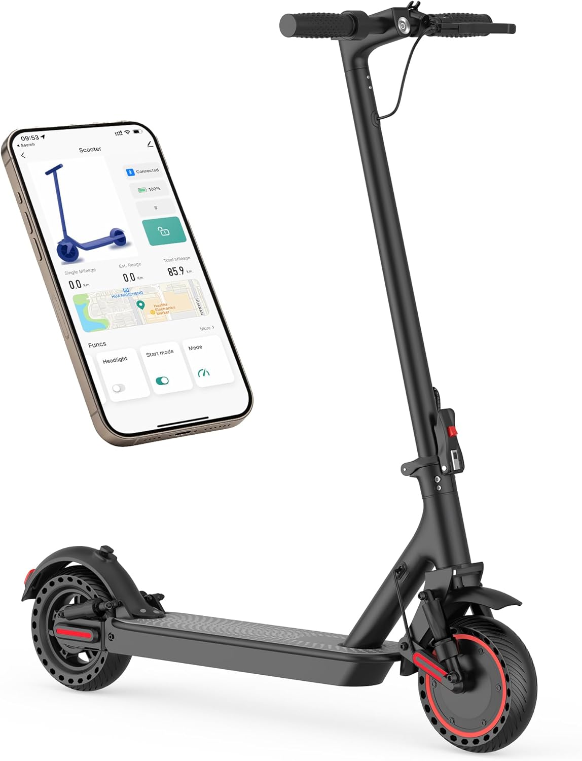 Foldable Electric Scooter for Adults, 350W/500W Motor, Up to 22 MPH, 8.5"/10"/14" Tires, 15‑31 Miles Range, Dual Brakes E Scooter with Seat & Bag