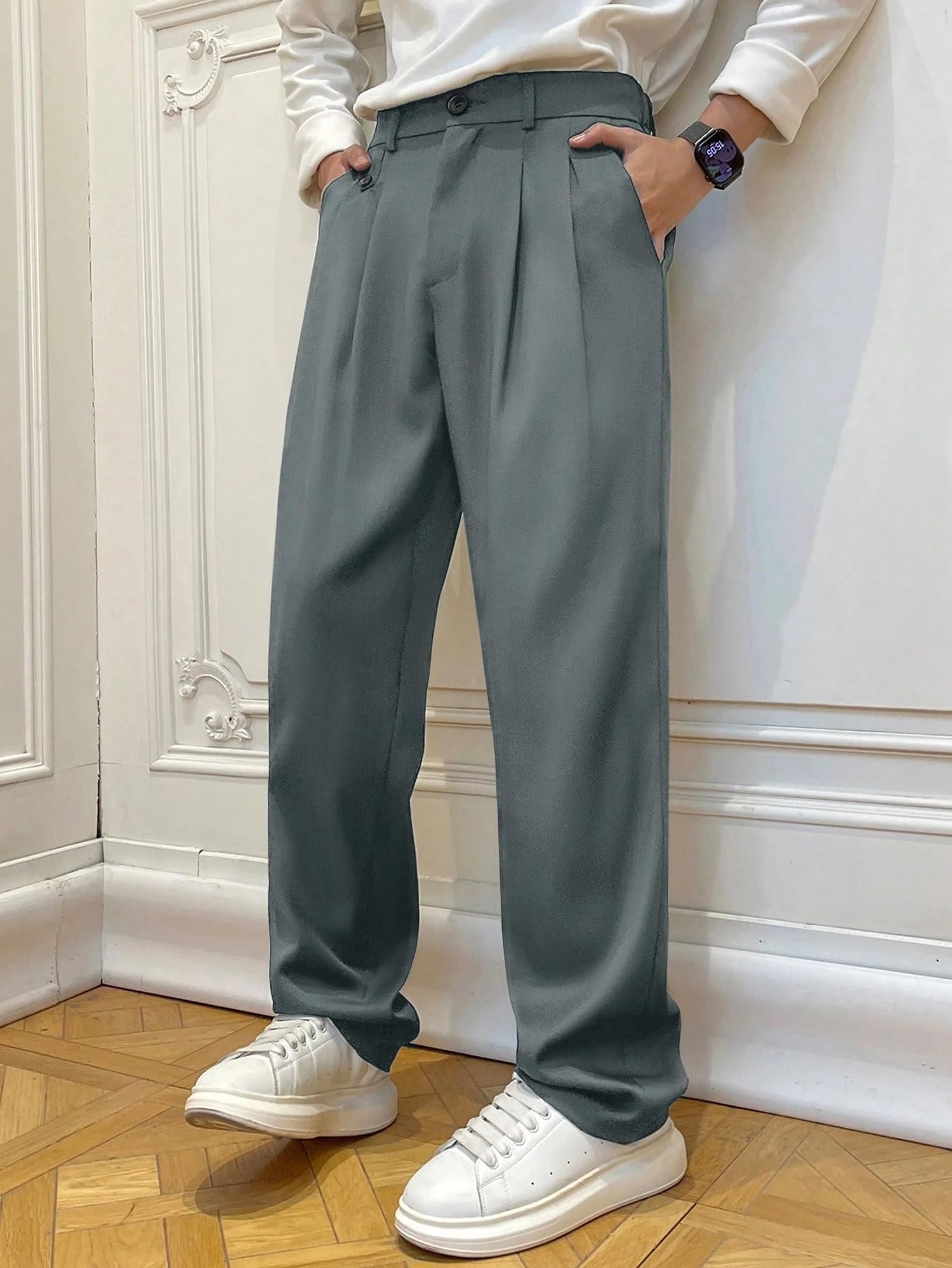 Lymio Pantaloni da uomo | Regular Fit Casual Pantaloni (T 35-37)