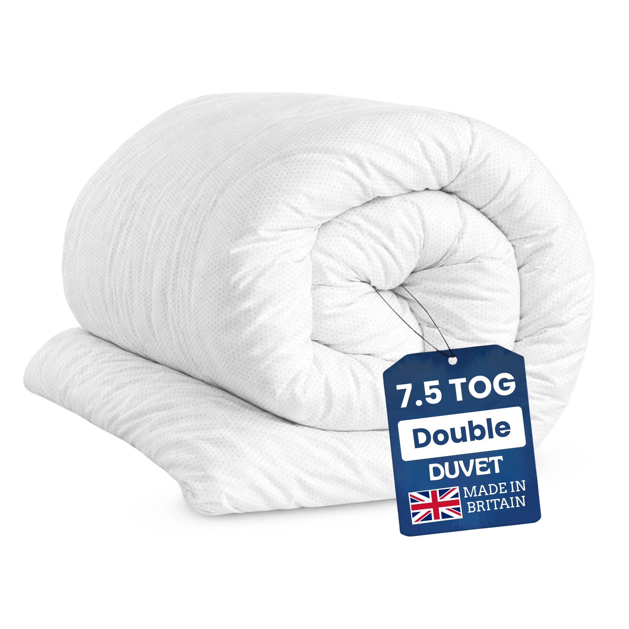 ml MassAri Limited Double Duvet 7.5 Tog | Suitable for All Year-Round Warm Night Duvets | Made in UK Quilt | Anti-Allergy, Breathable & Hollowfibre Filling Duvet Double (200x200cm)