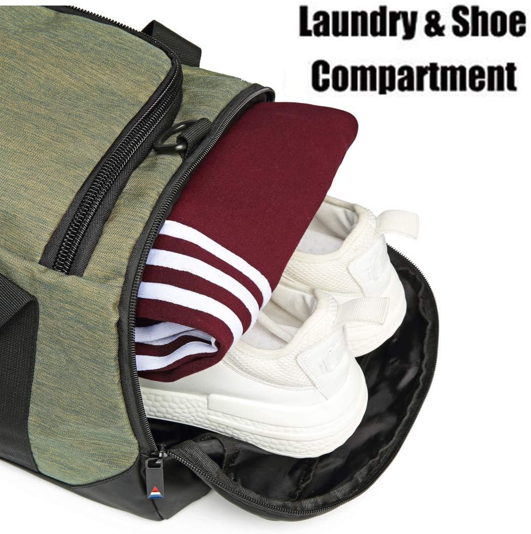 Borsone da palestra zaino impermeabile sportivo borsone da viaggio borsa da viaggio per uomo donna borsa da notte con scomparto per scarpe grigio, Verde-a., Medium 45l, Campagne