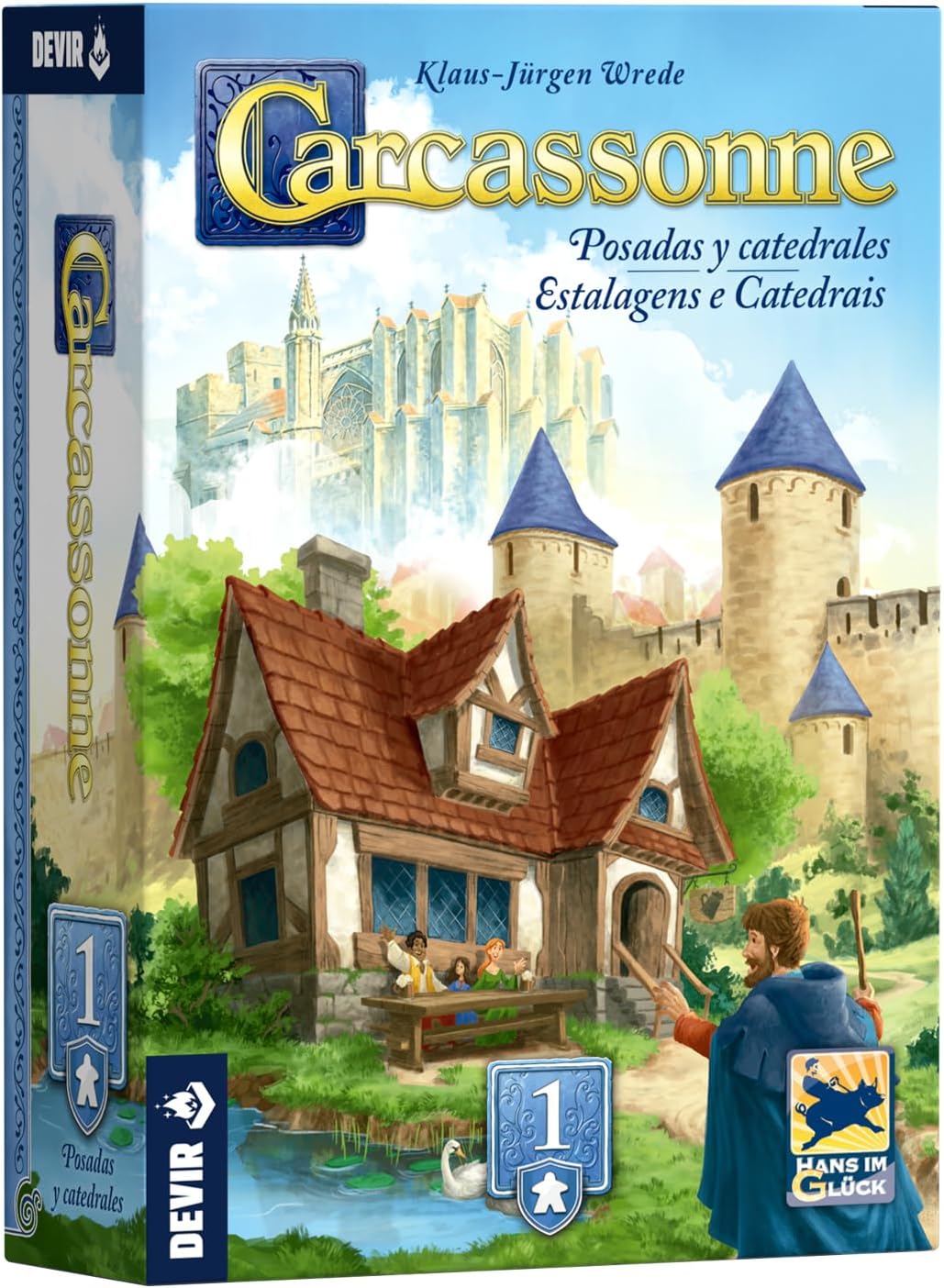 DEVIR – CARCASSONNE EXP1 – ESTALAGENS E CATEDRAIS NOVA EDICAO – JOGO DE TABULEIRO – 2 A 6 JOGADORES – IDADE: 7 ANOS