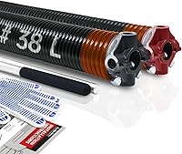 Vista 31 de Par de 2 resortes de torsión para puerta de garaje con barras de bobinado antideslizantes y guantes, electroforesis de precisión con revestimiento