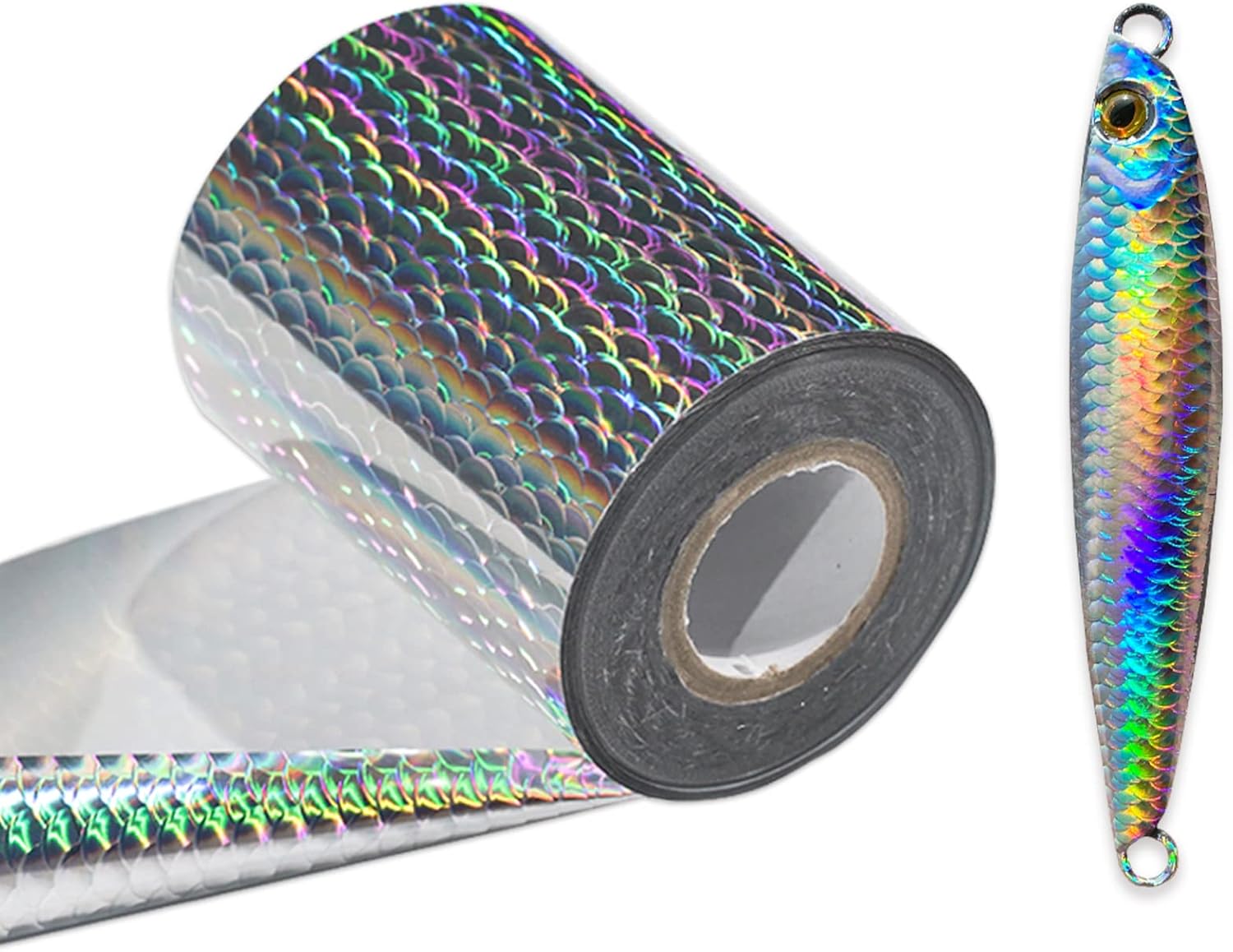 Hot Stamping Foil 8CM*120M for DIY Fishing Lure Fish Scales Bait Jig Holographic Lazer Handwork Colorful Transfer Film Fishing Gear Accessories Make Your Own Hard Fishing Bait Supplies