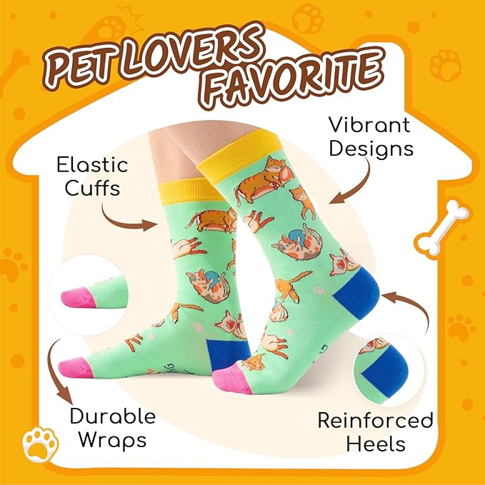 Calcetines divertidos de animales para mujer miniatura 4