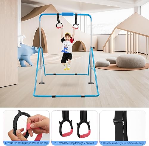 Miniatura 6 de Gymnastics Bar for Home Expandable Adjustable Height Gymnastic Horizontal Bars Folding Junior Training Kip Bar Equipment for